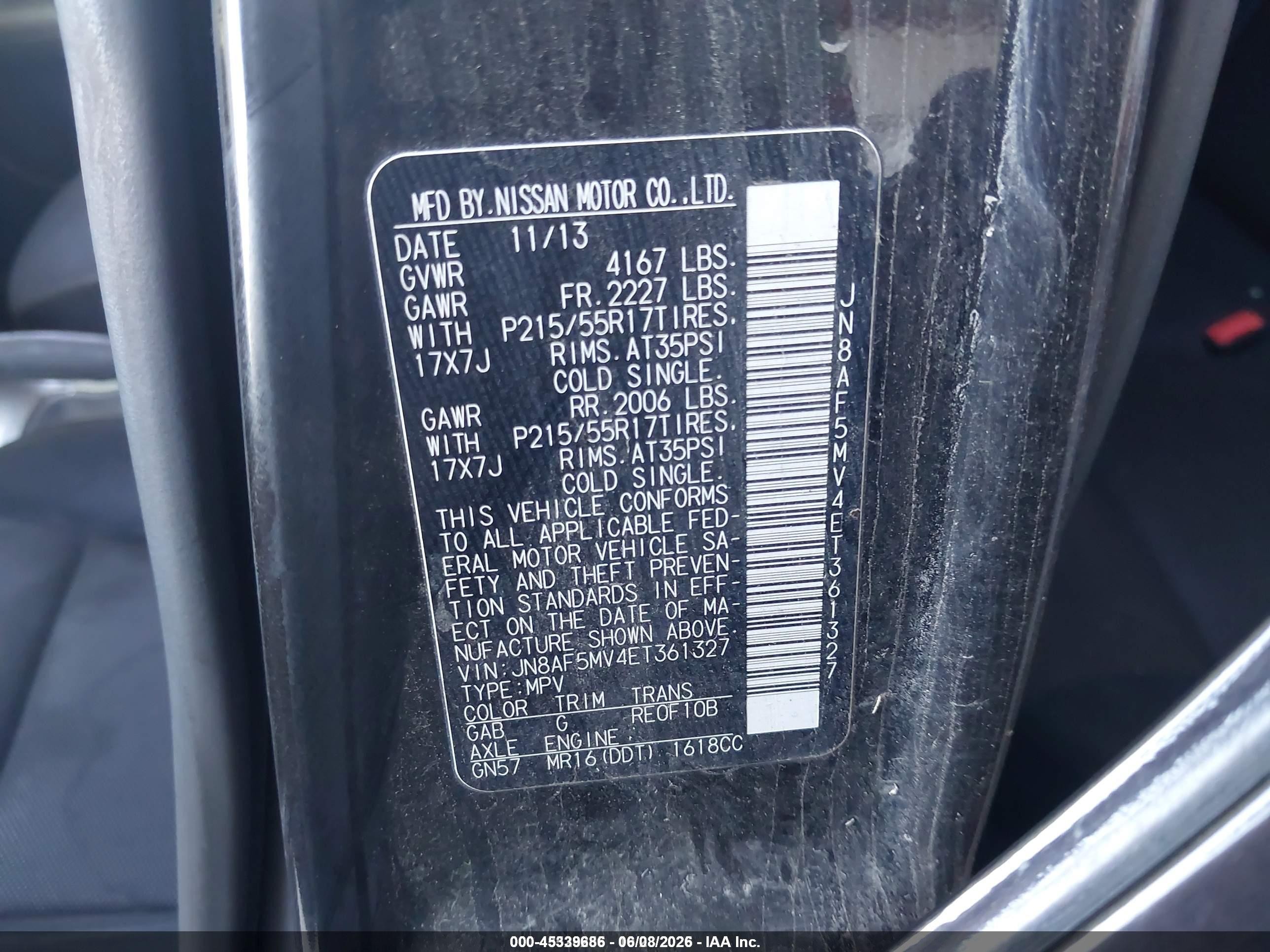 2014 Nissan Juke S Black vin: JN8AF5MV4ET361327