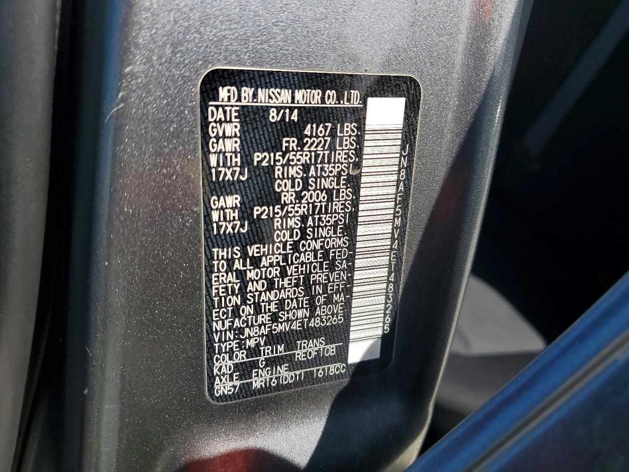 2014 Nissan Juke S Gray vin: JN8AF5MV4ET483265