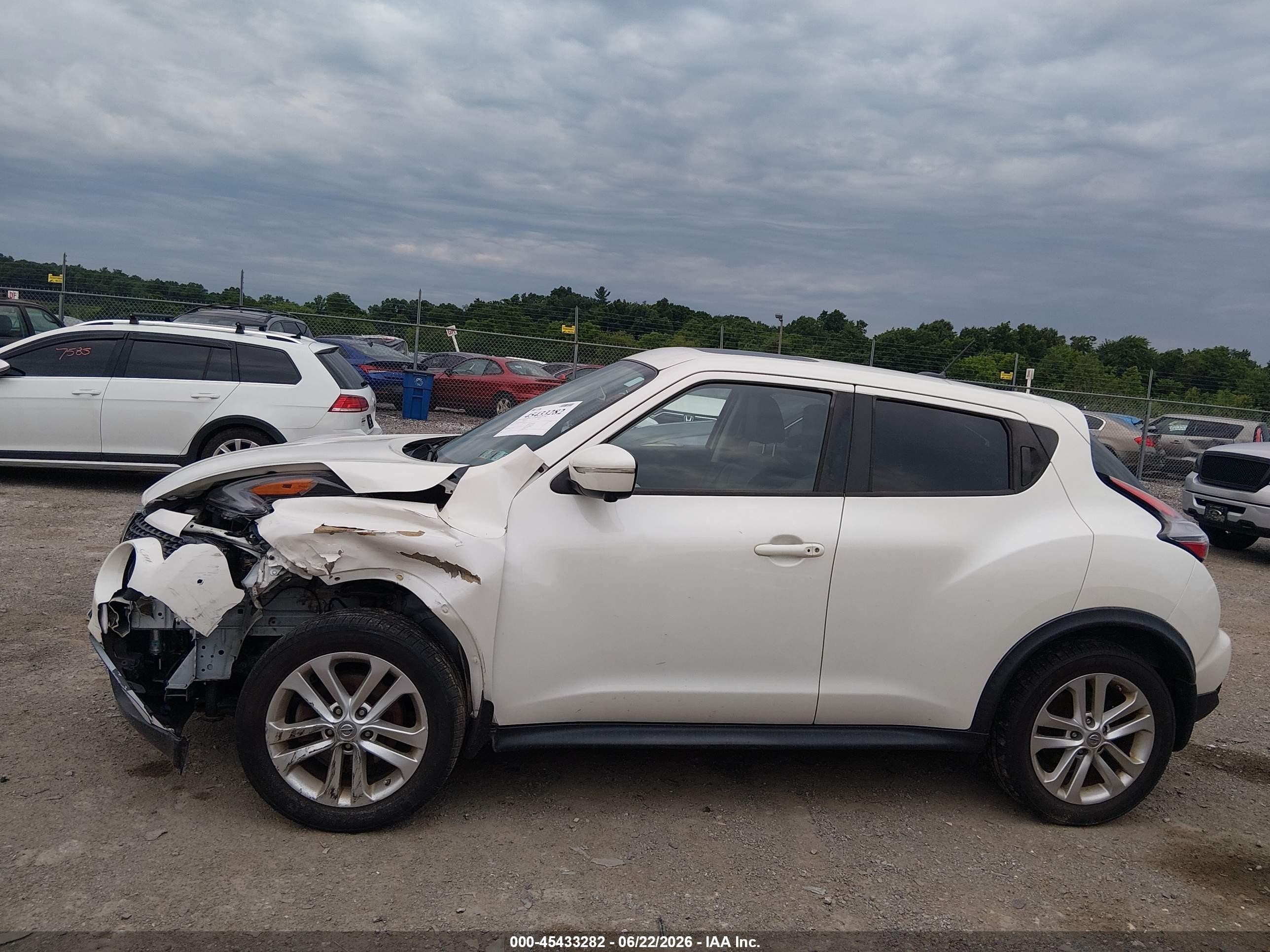 2015 Nissan Juke Sl White vin: JN8AF5MV4FT559004