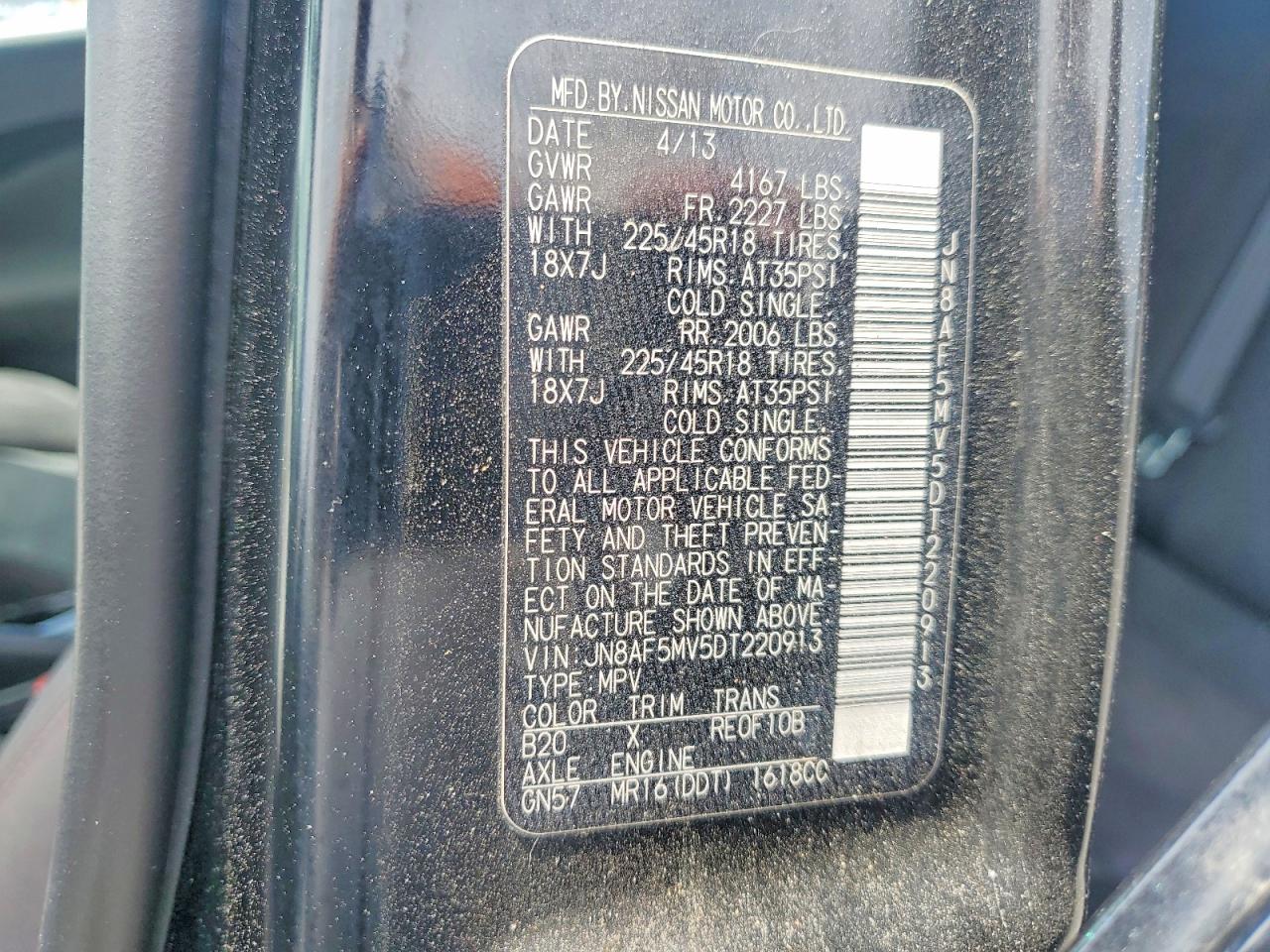 2013 Nissan Juke S Black vin: JN8AF5MV5DT220913