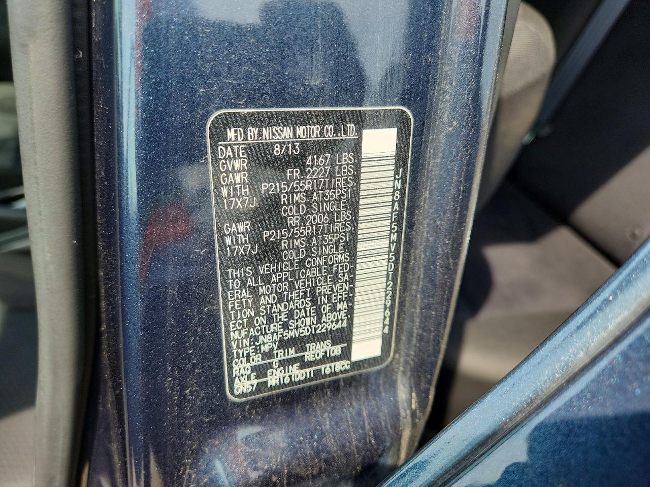 2013 Nissan Juke S Blue vin: JN8AF5MV5DT229644