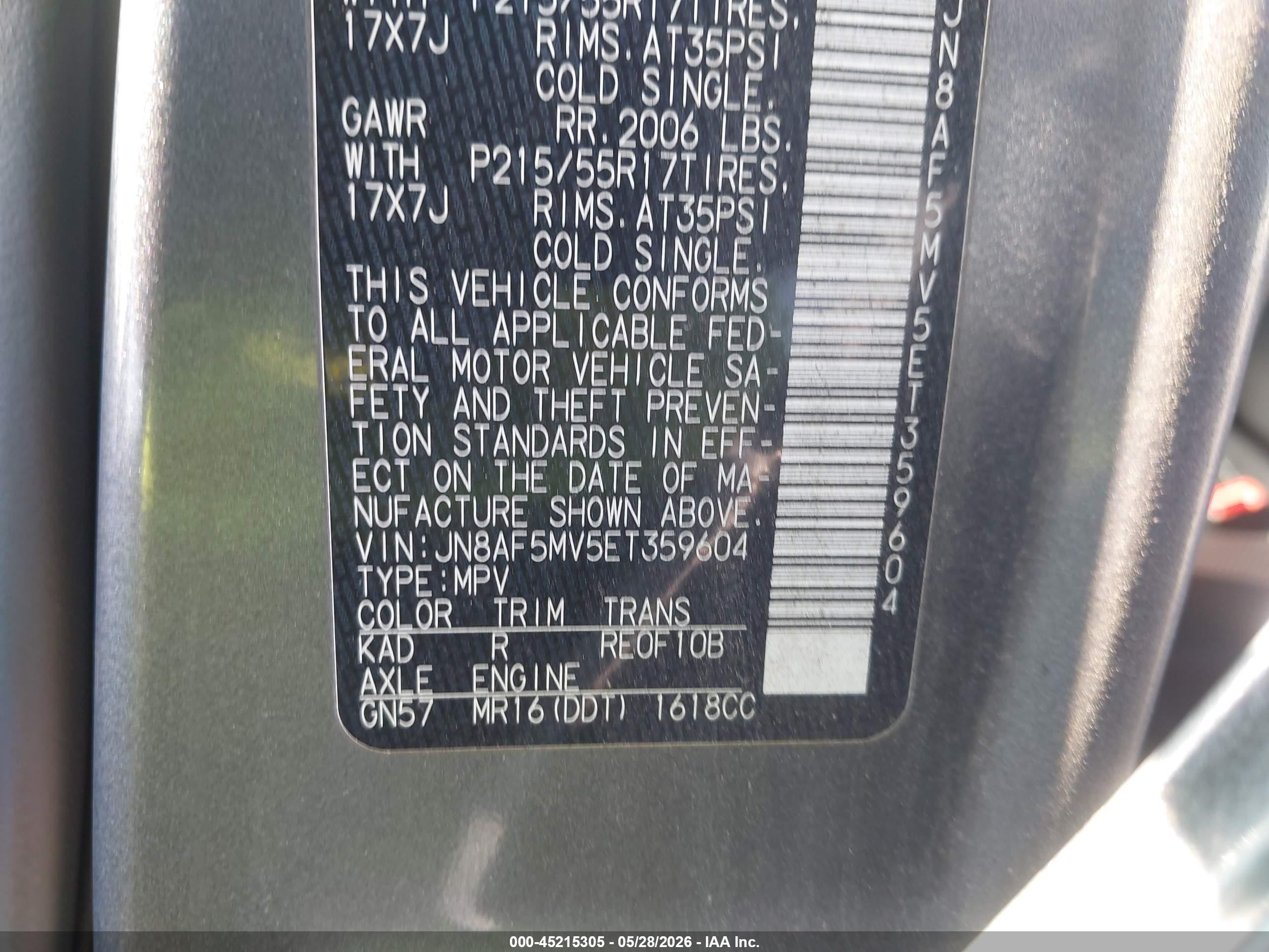 2014 Nissan Juke Sl Gray vin: JN8AF5MV5ET359604