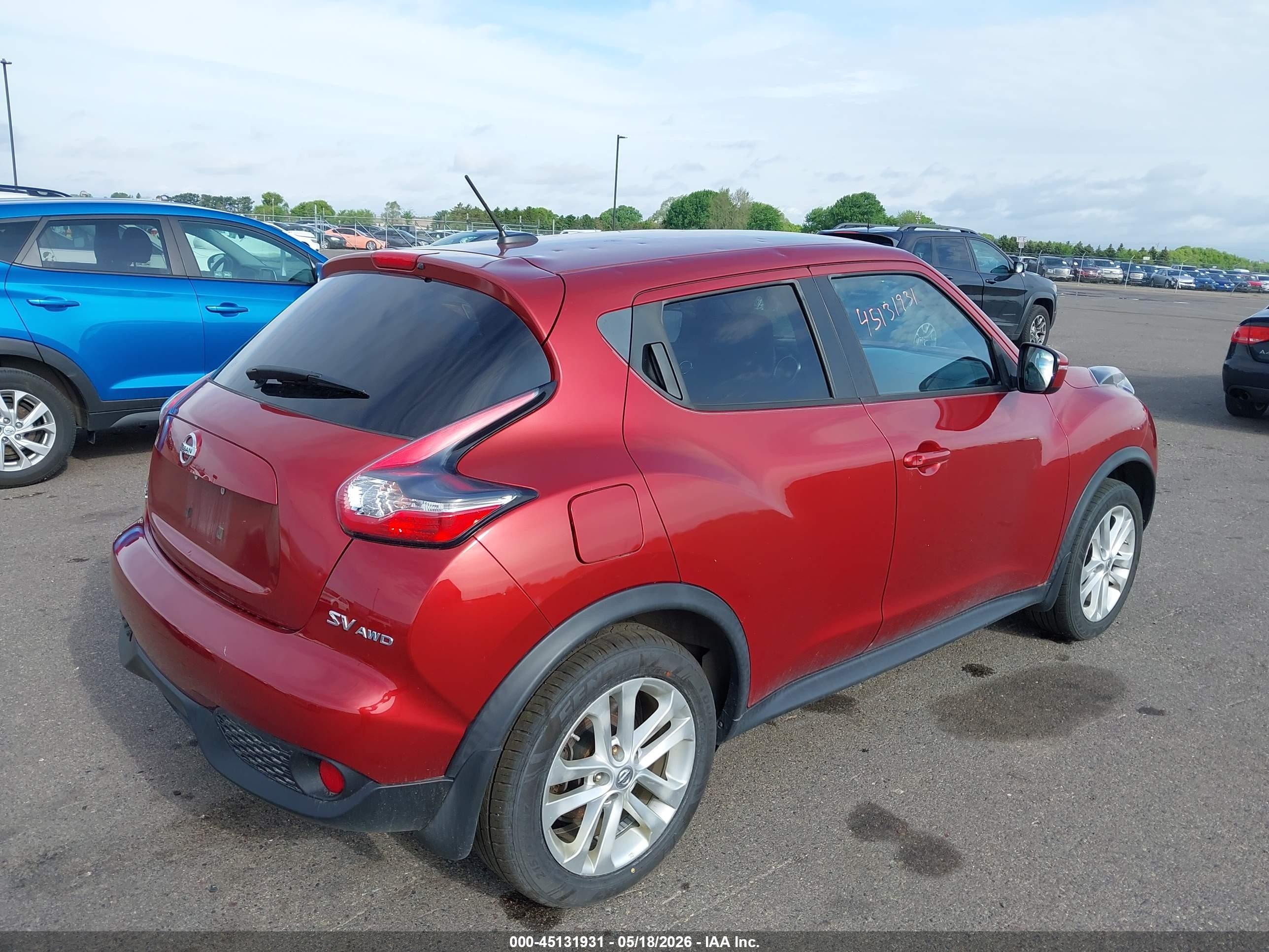 2015 Nissan Juke Sv Red vin: JN8AF5MV5FT554653
