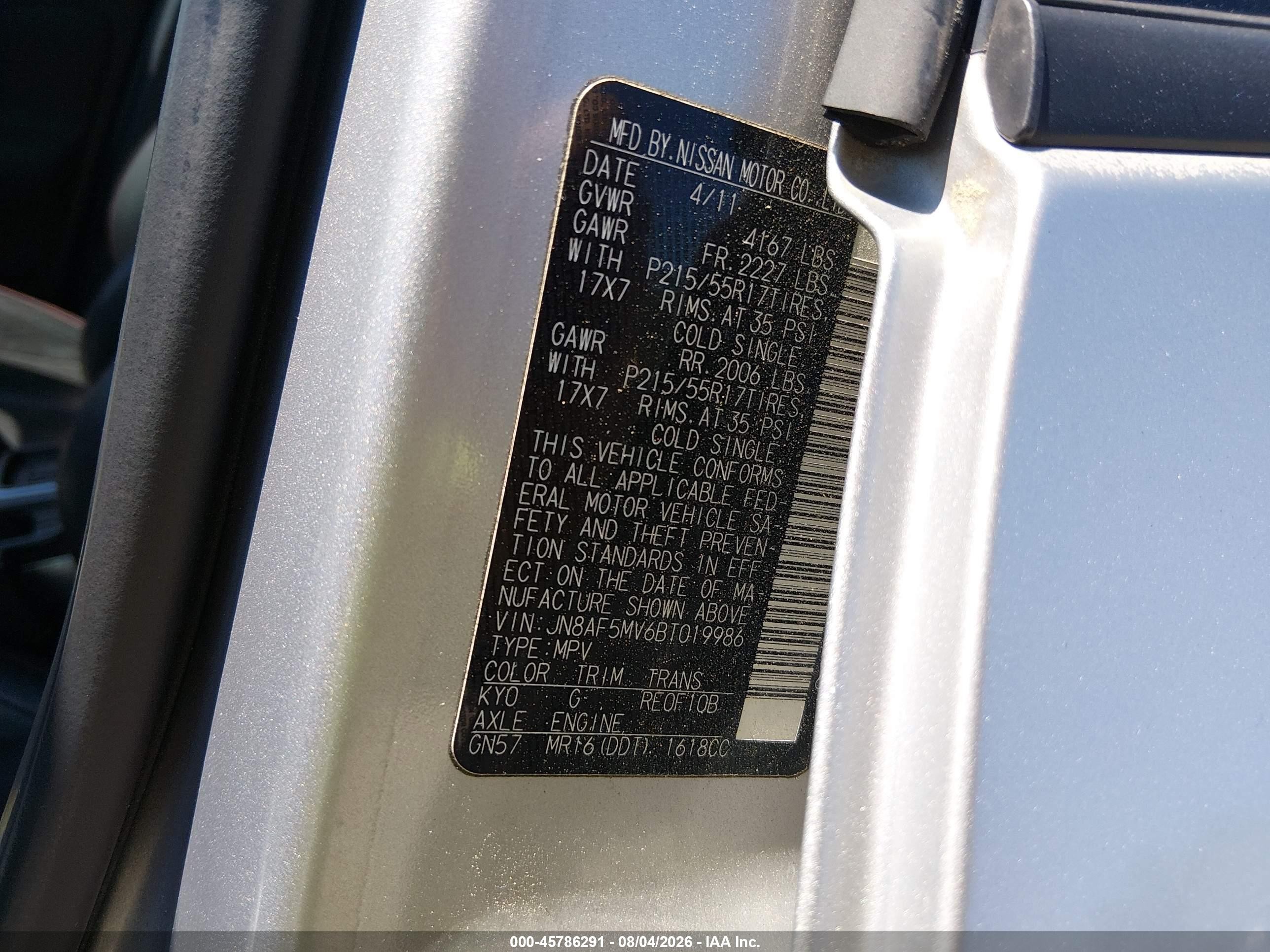 2011 Nissan Juke Sl Silver vin: JN8AF5MV6BT019986