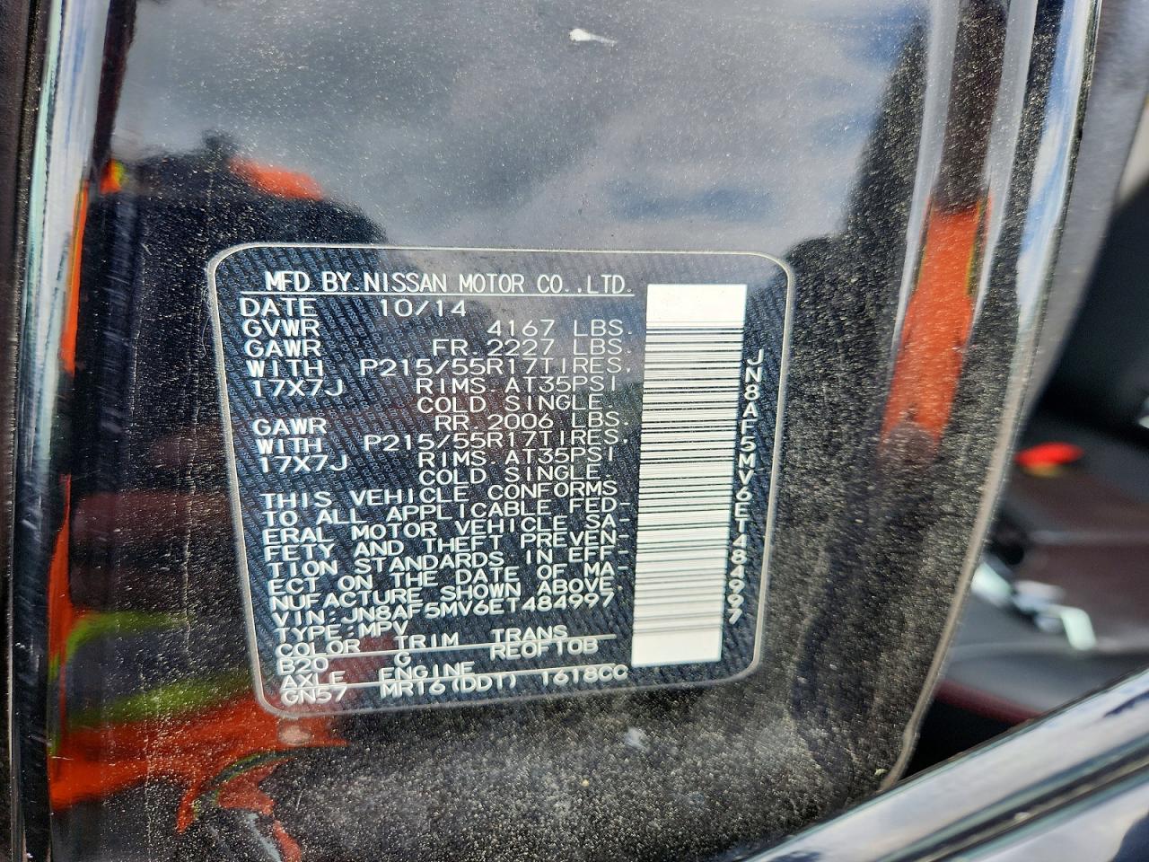 2014 Nissan Juke Sl Black vin: JN8AF5MV6ET484997