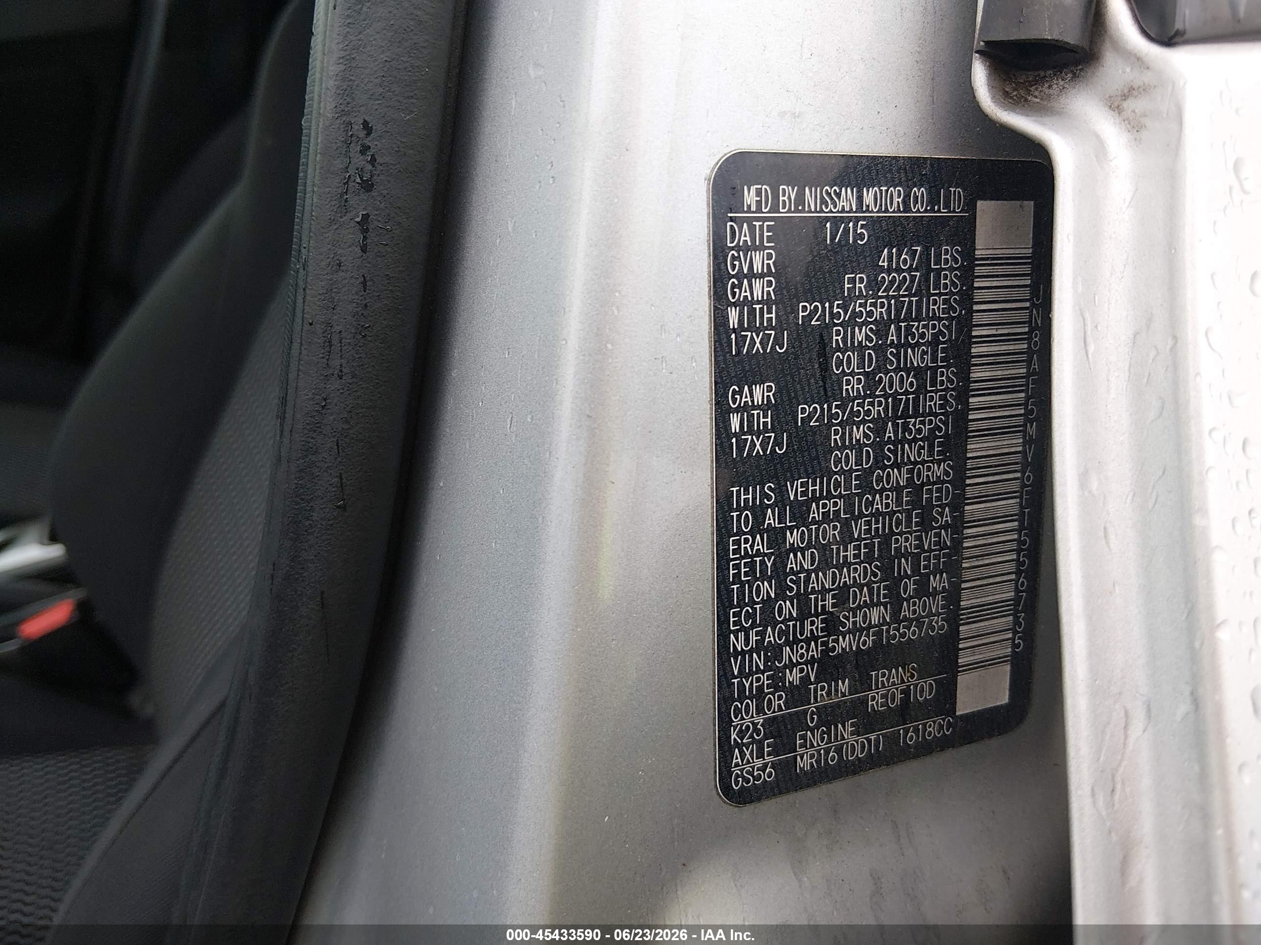 2015 Nissan Juke S Silver vin: JN8AF5MV6FT556735