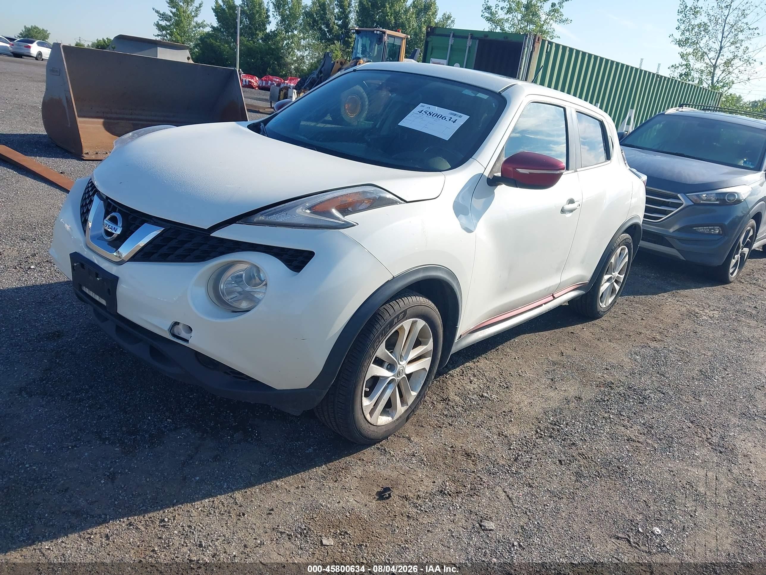 2015 Nissan Juke Sv White vin: JN8AF5MV6FT564804