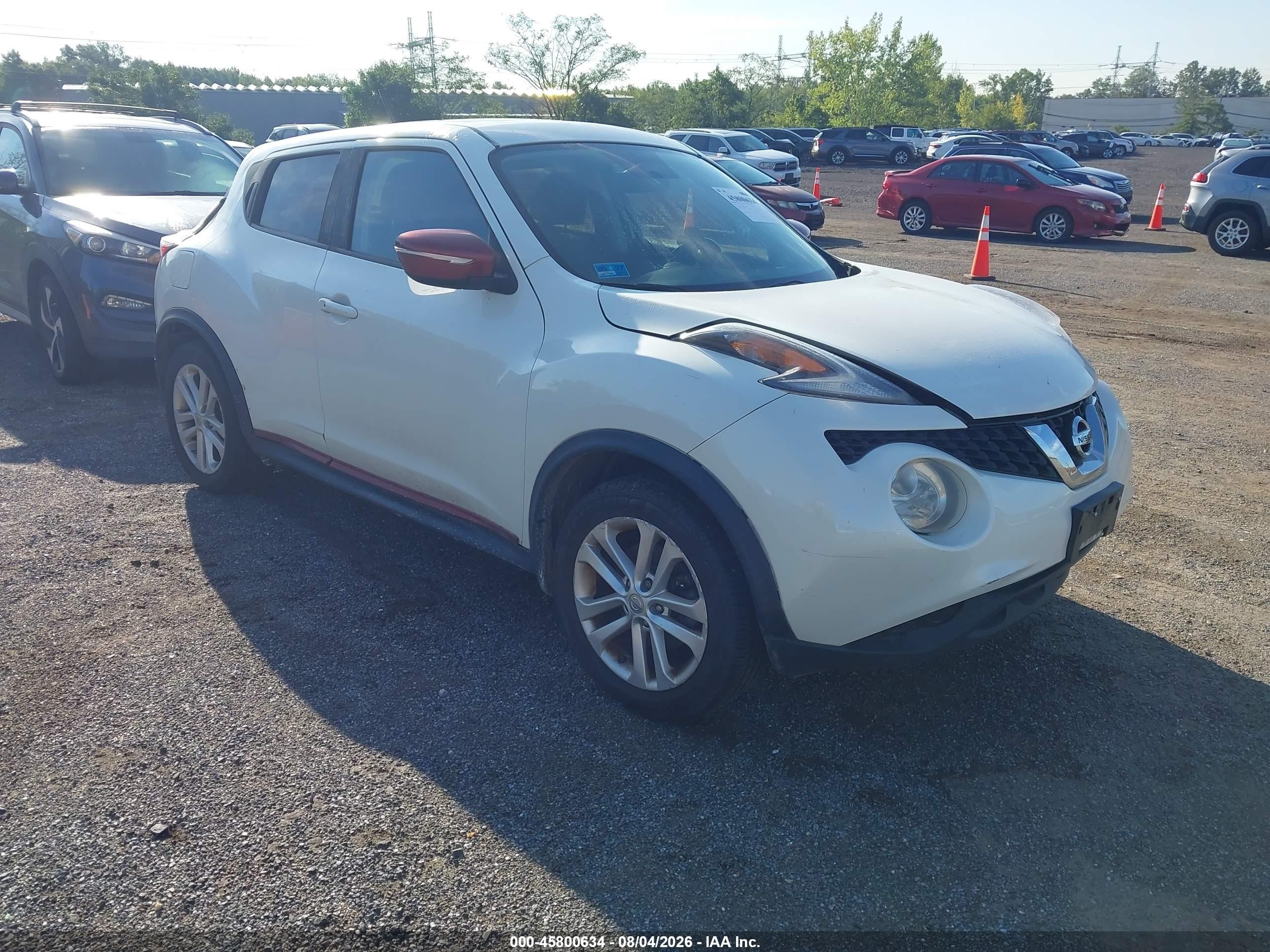 2015 Nissan Juke Sv White vin: JN8AF5MV6FT564804