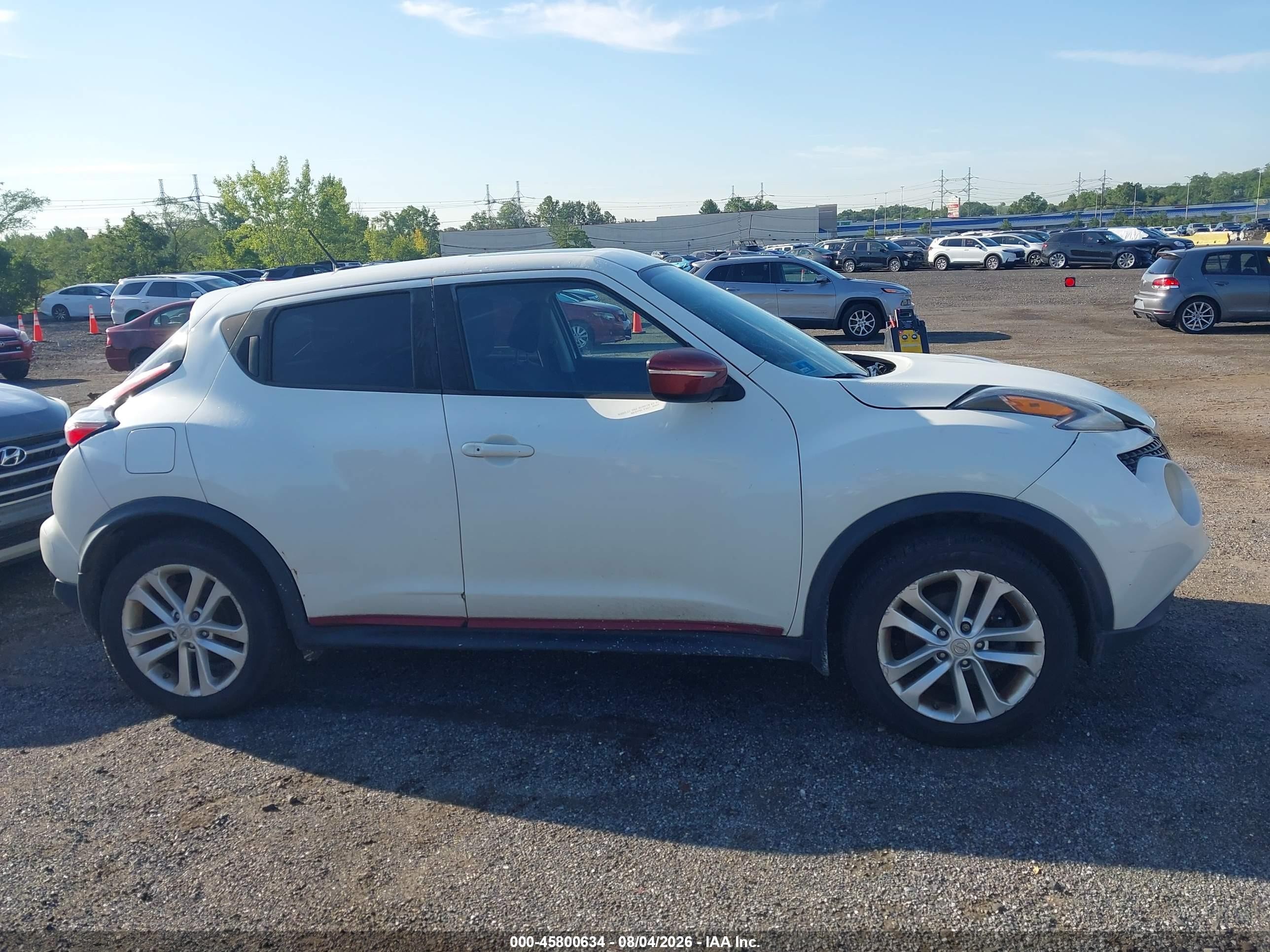 2015 Nissan Juke Sv White vin: JN8AF5MV6FT564804