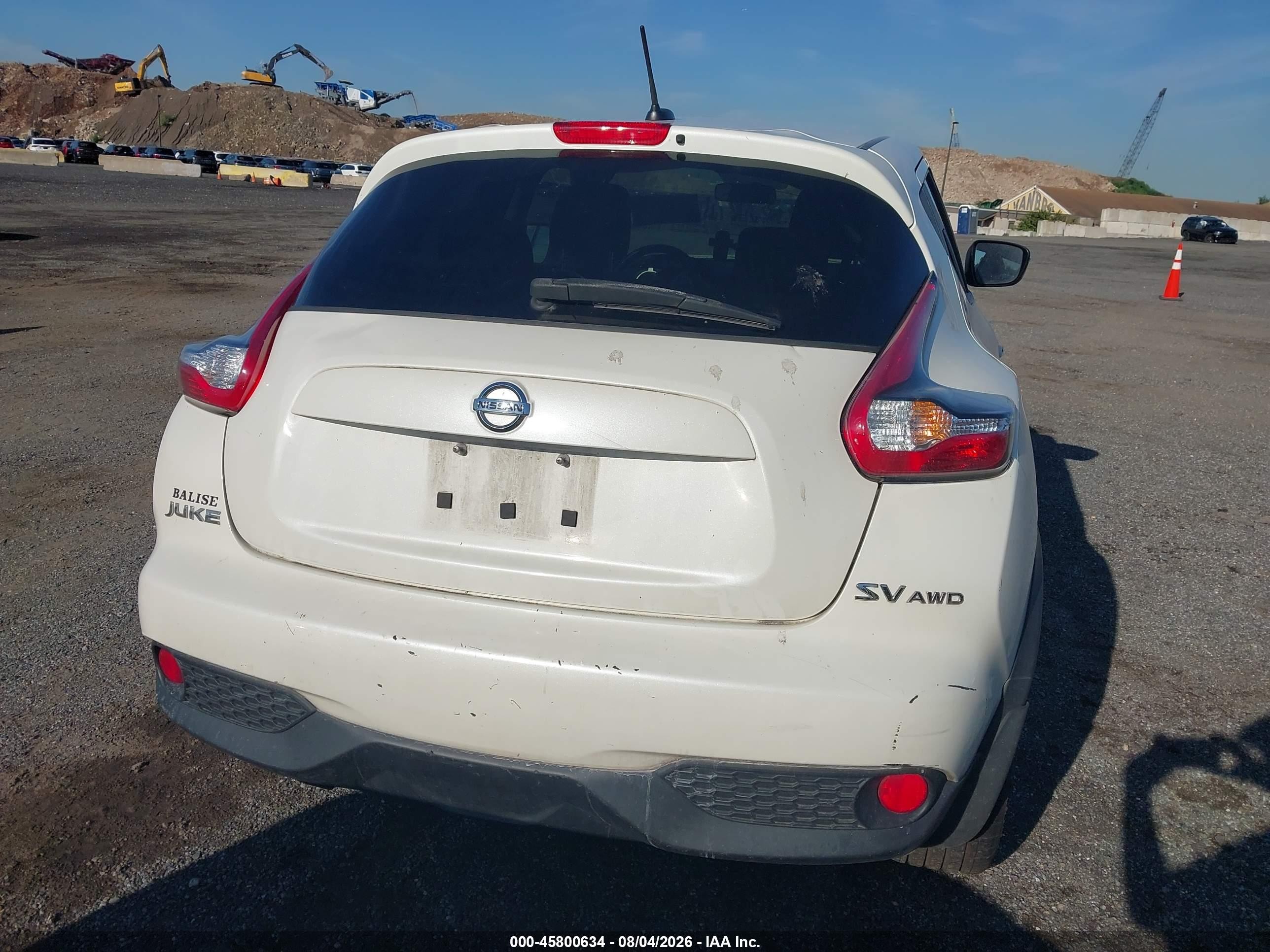 2015 Nissan Juke Sv White vin: JN8AF5MV6FT564804