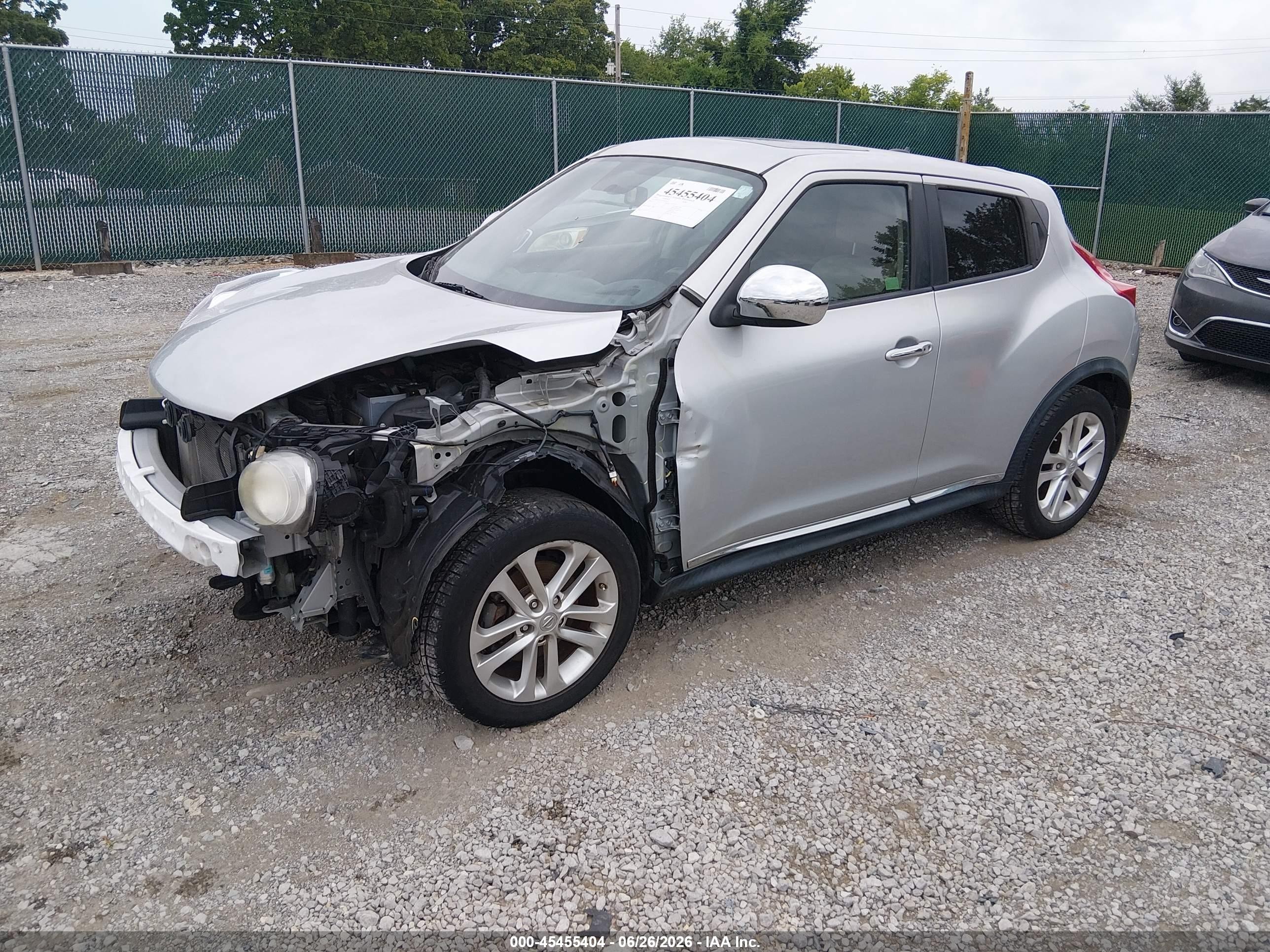 2013 Nissan Juke Sv Silver vin: JN8AF5MV7DT205202