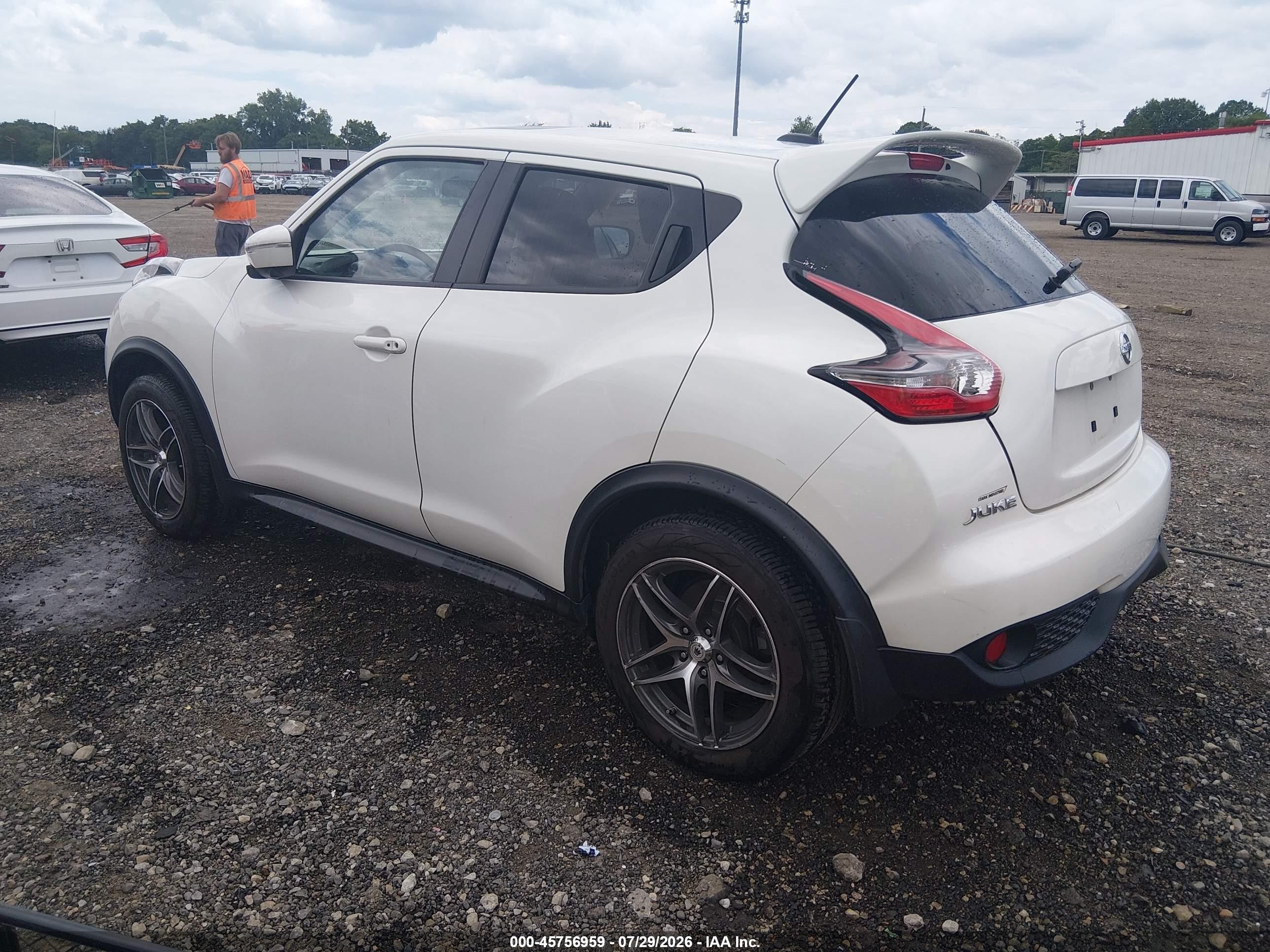 2015 Nissan Juke Sl White vin: JN8AF5MV7FT551009