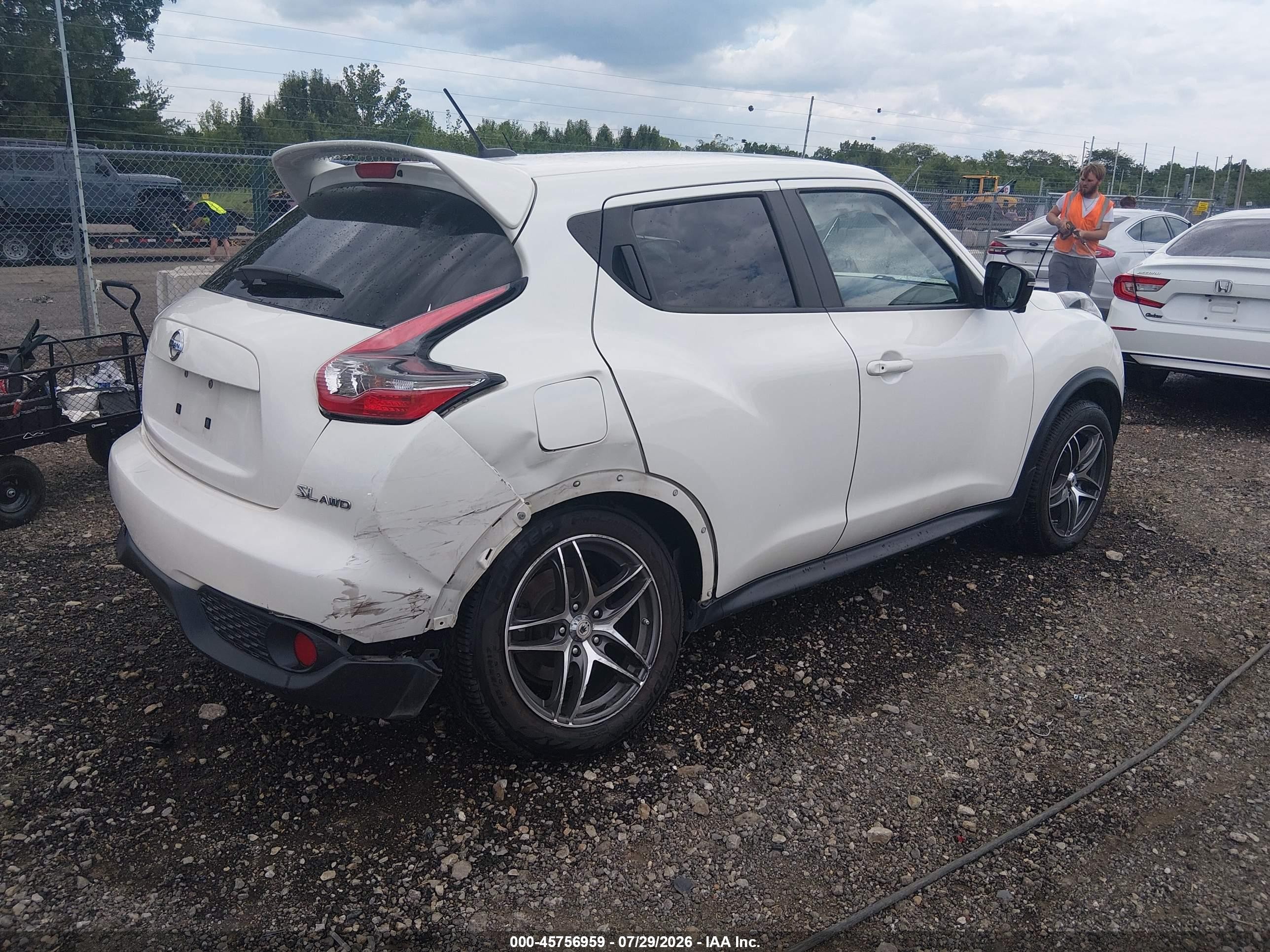 2015 Nissan Juke Sl White vin: JN8AF5MV7FT551009
