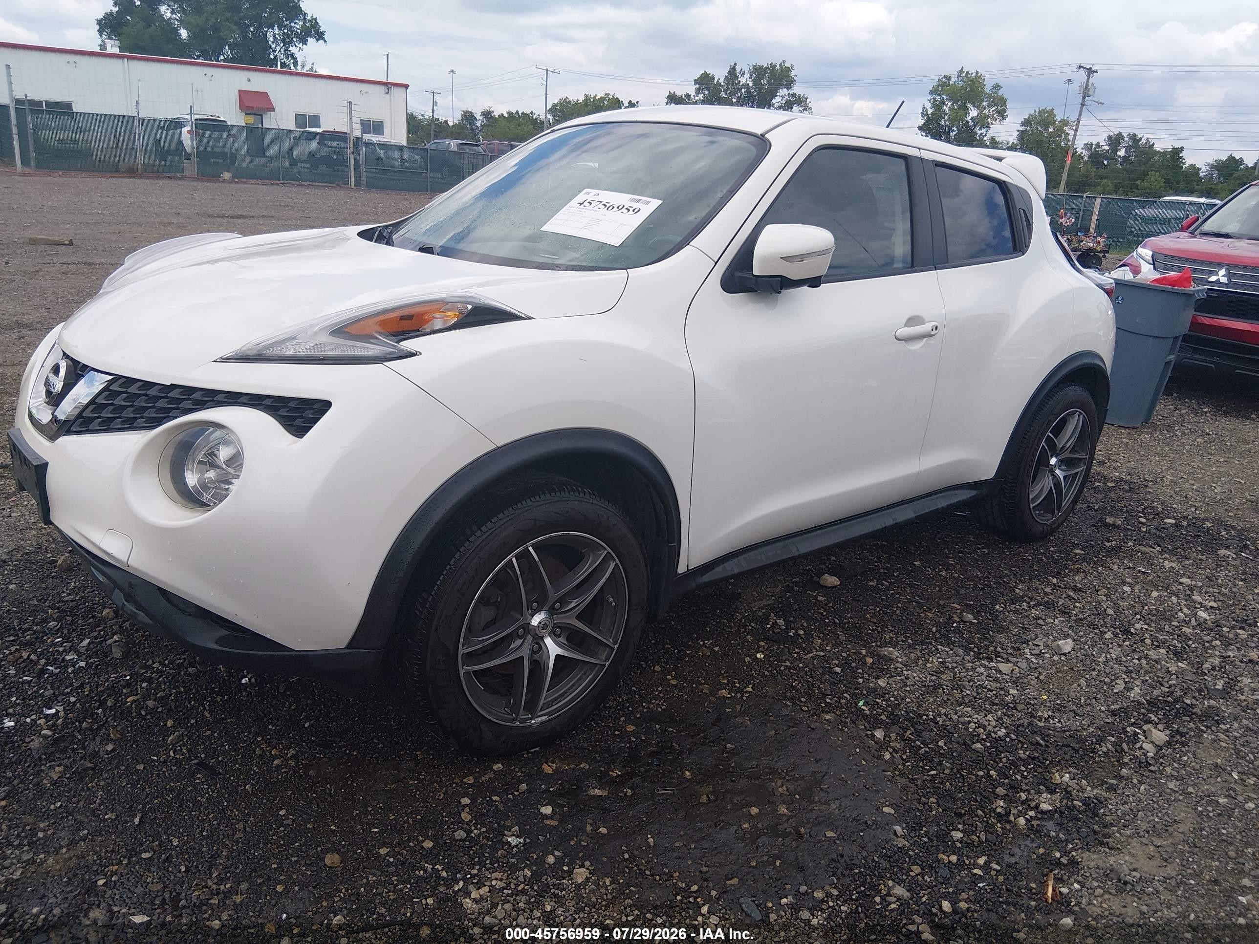 2015 Nissan Juke Sl White vin: JN8AF5MV7FT551009