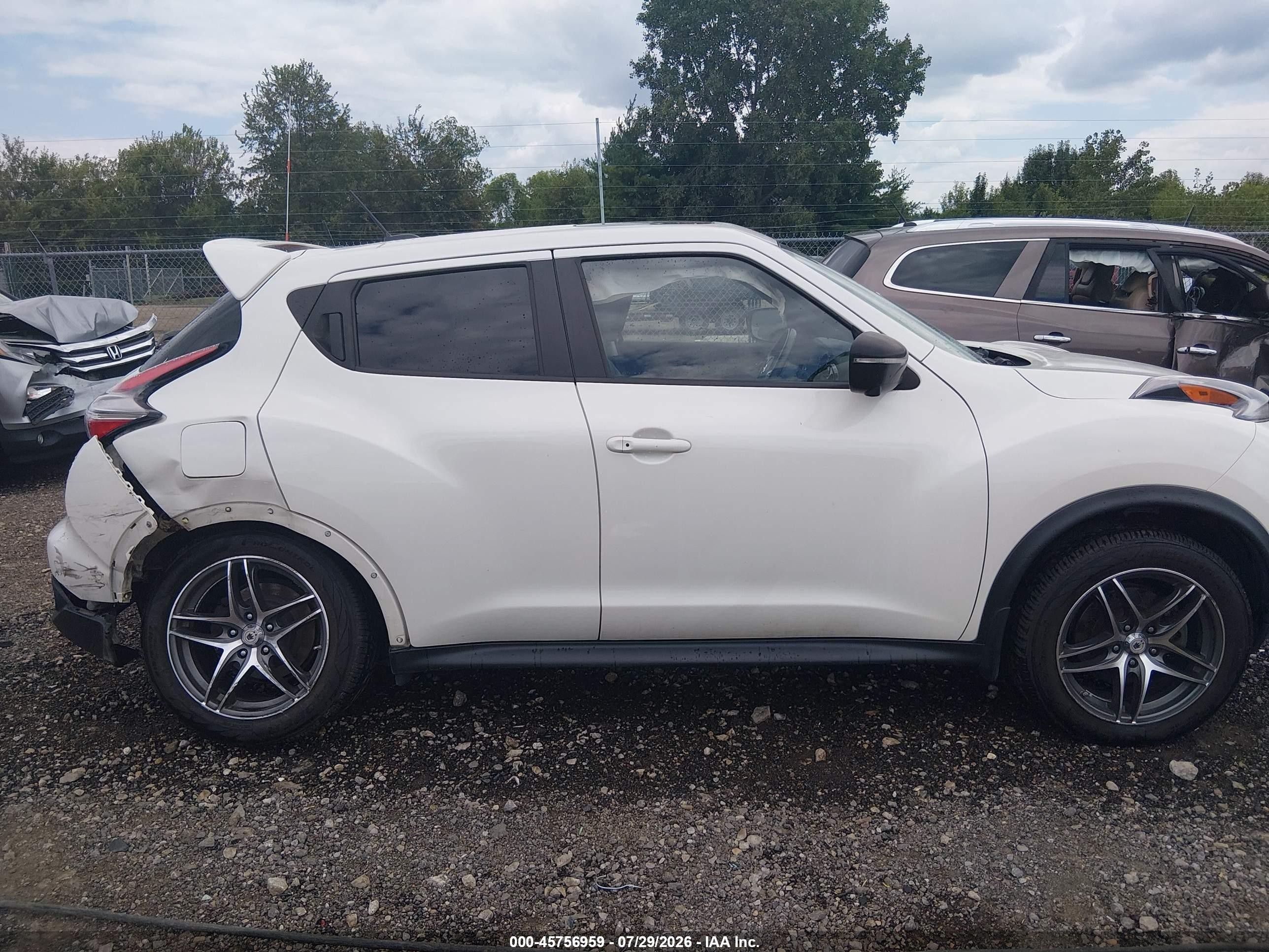 2015 Nissan Juke Sl White vin: JN8AF5MV7FT551009