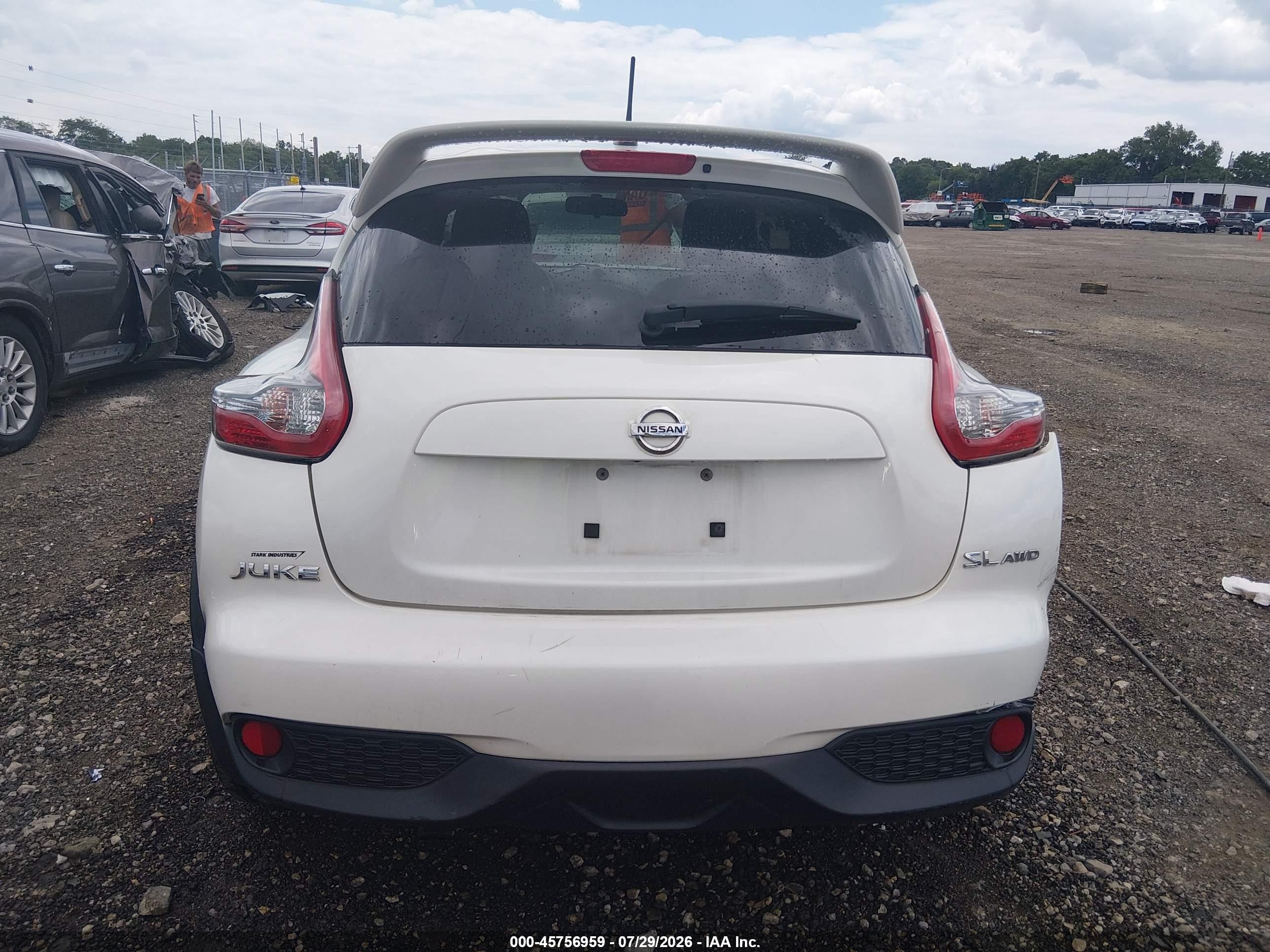 2015 Nissan Juke Sl White vin: JN8AF5MV7FT551009