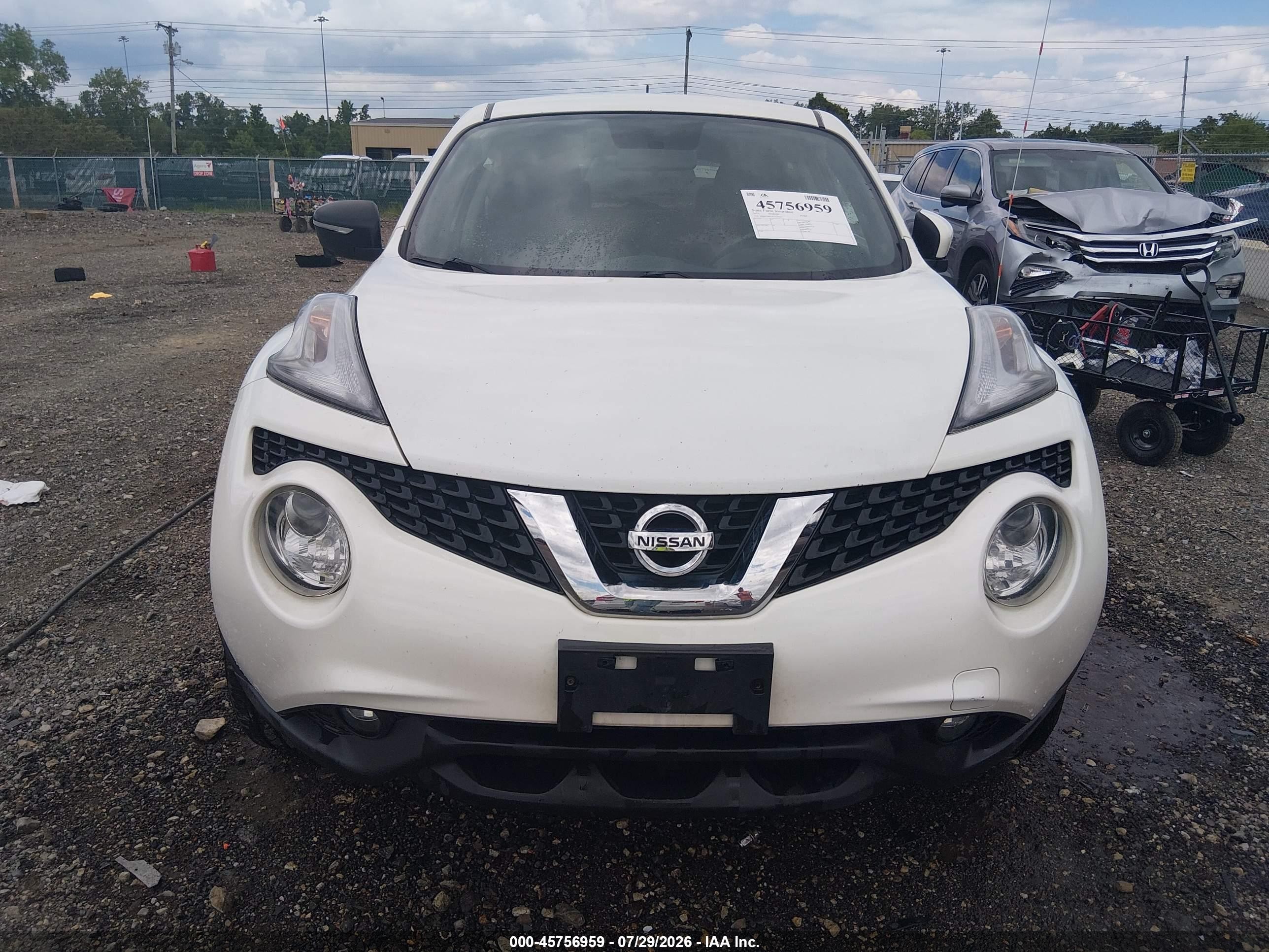 2015 Nissan Juke Sl White vin: JN8AF5MV7FT551009
