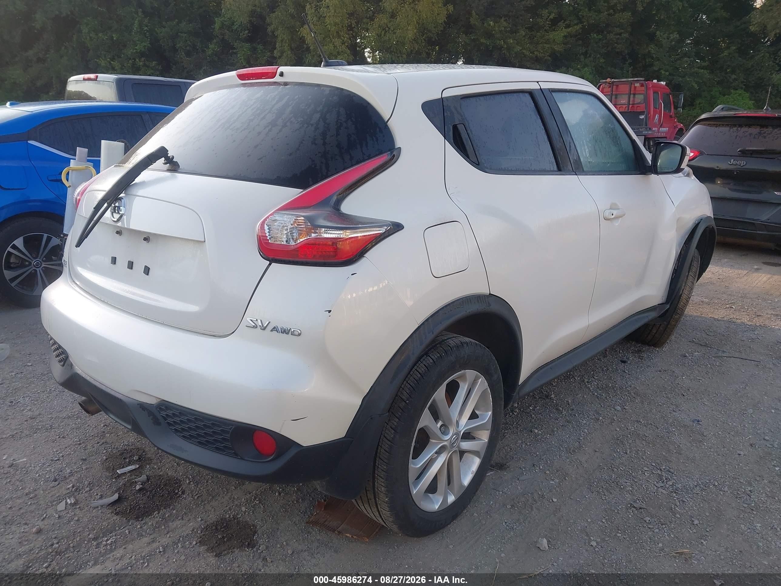 2015 Nissan Juke Sv White vin: JN8AF5MV7FT565539