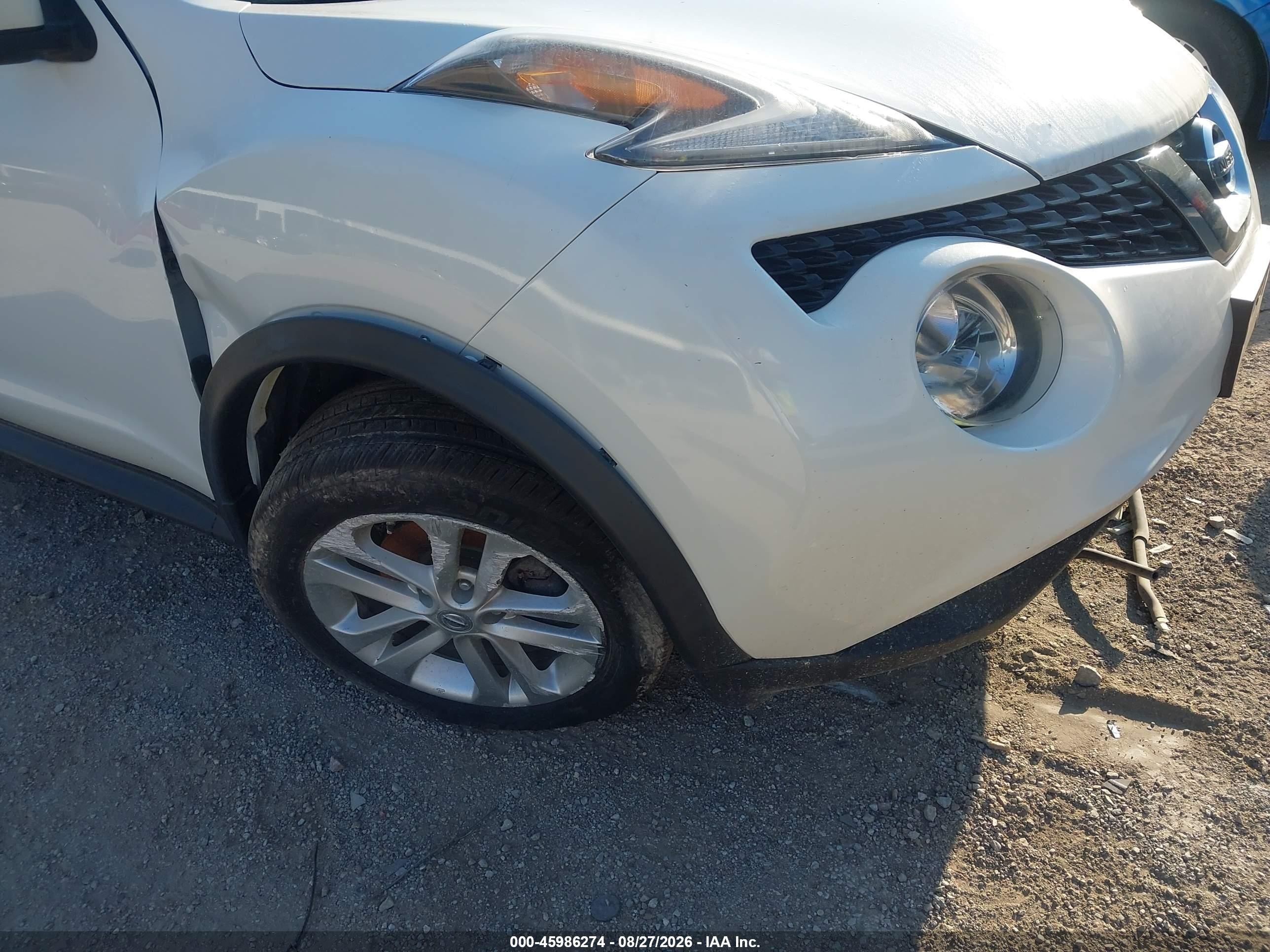 2015 Nissan Juke Sv White vin: JN8AF5MV7FT565539