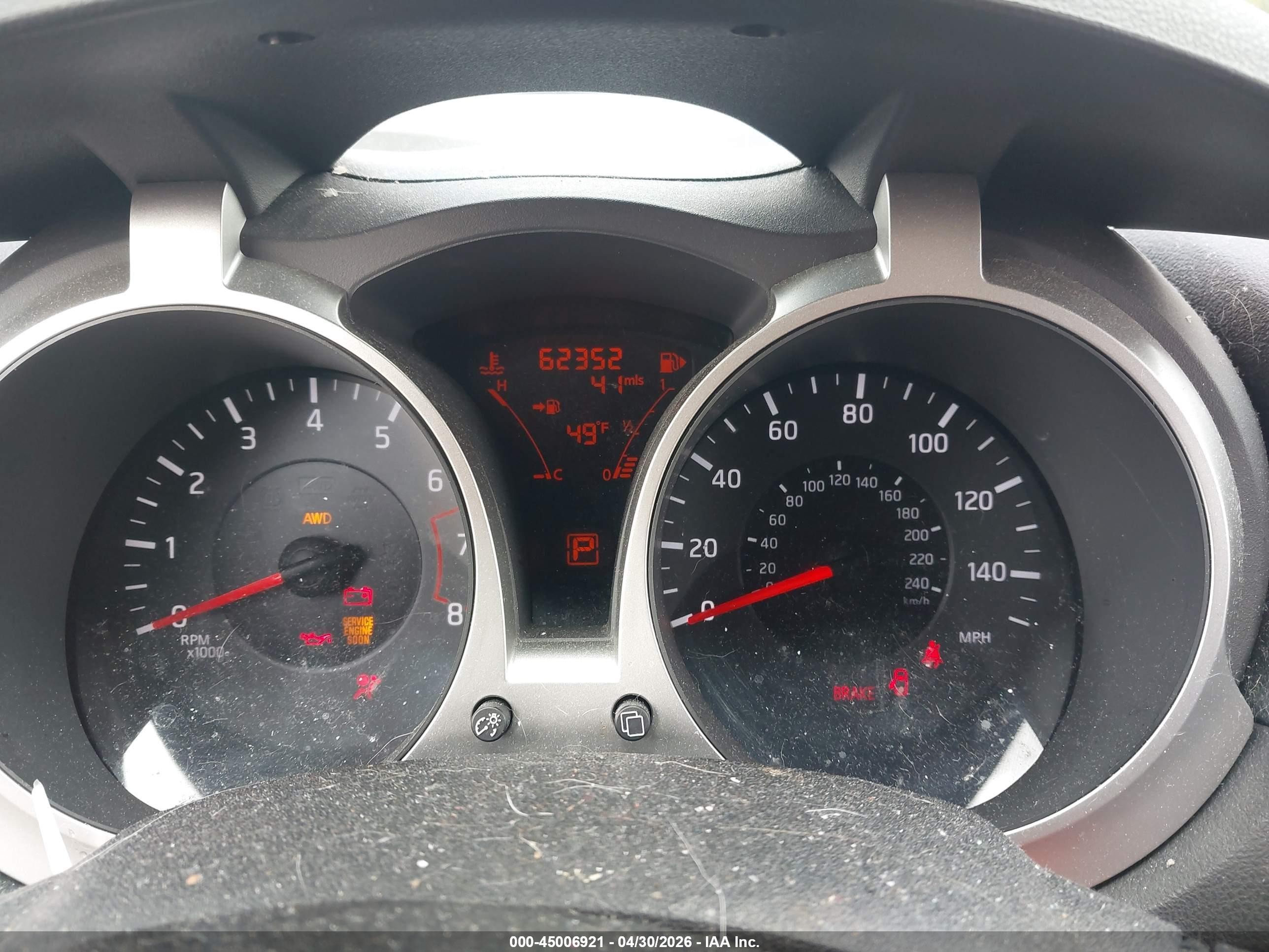 2011 Nissan Juke Sl Gray vin: JN8AF5MV8BT015339