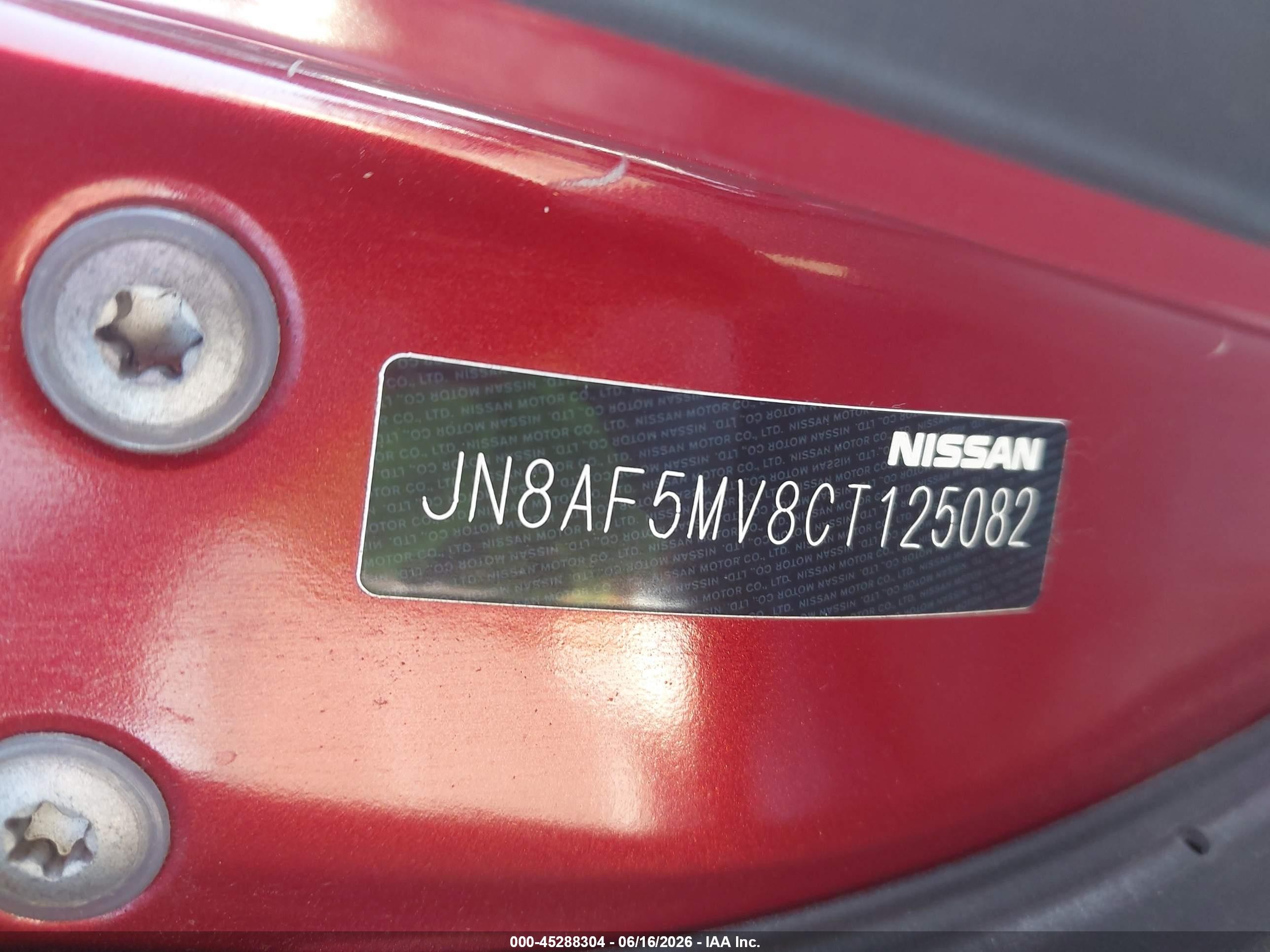 2012 Nissan Juke Sl Red vin: JN8AF5MV8CT125082