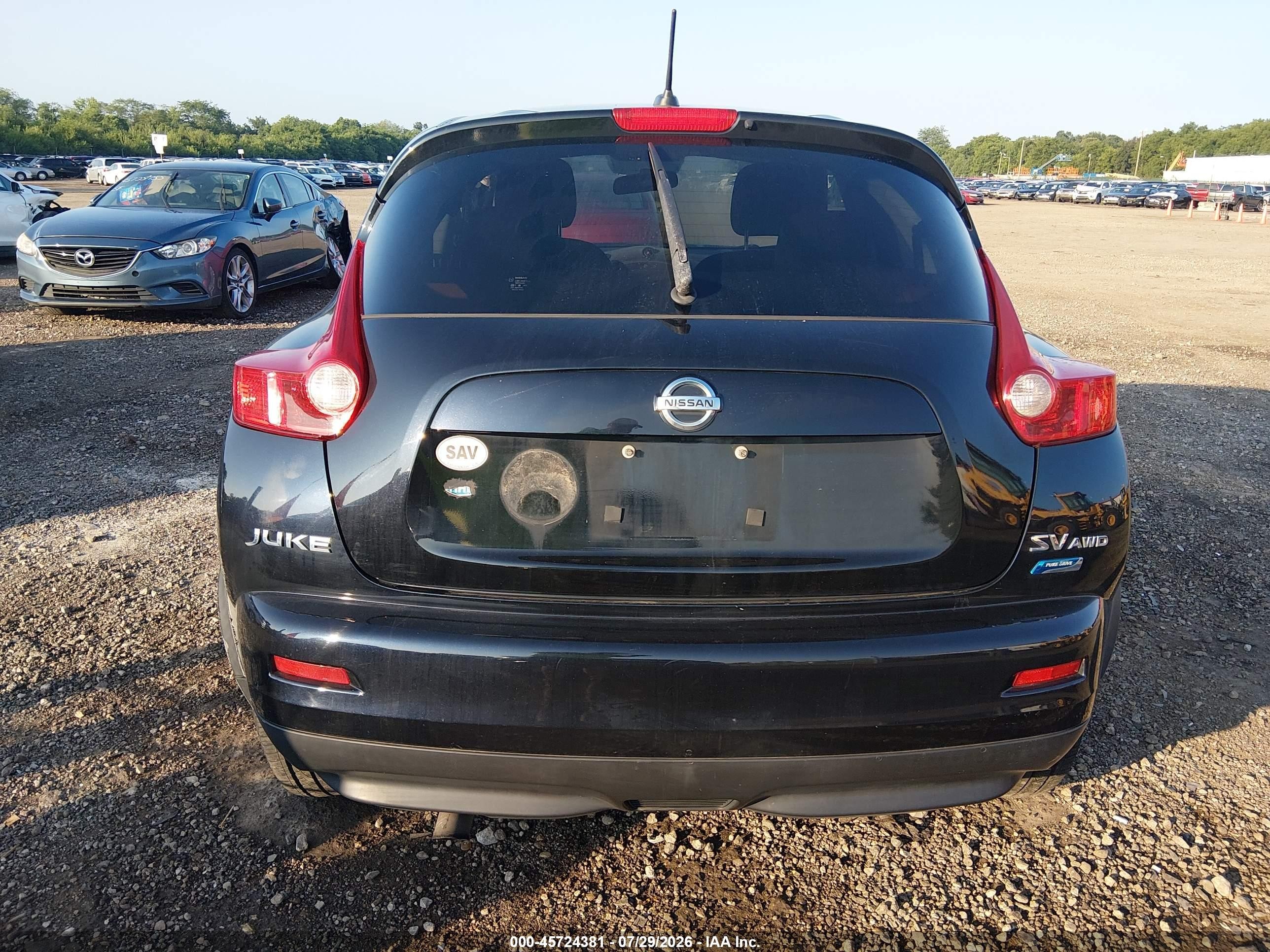 2013 Nissan Juke Sv Черный vin: JN8AF5MV8DT218590