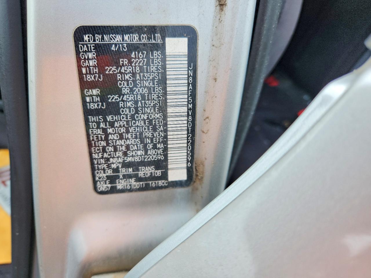 2013 Nissan Juke S Silver vin: JN8AF5MV8DT220596