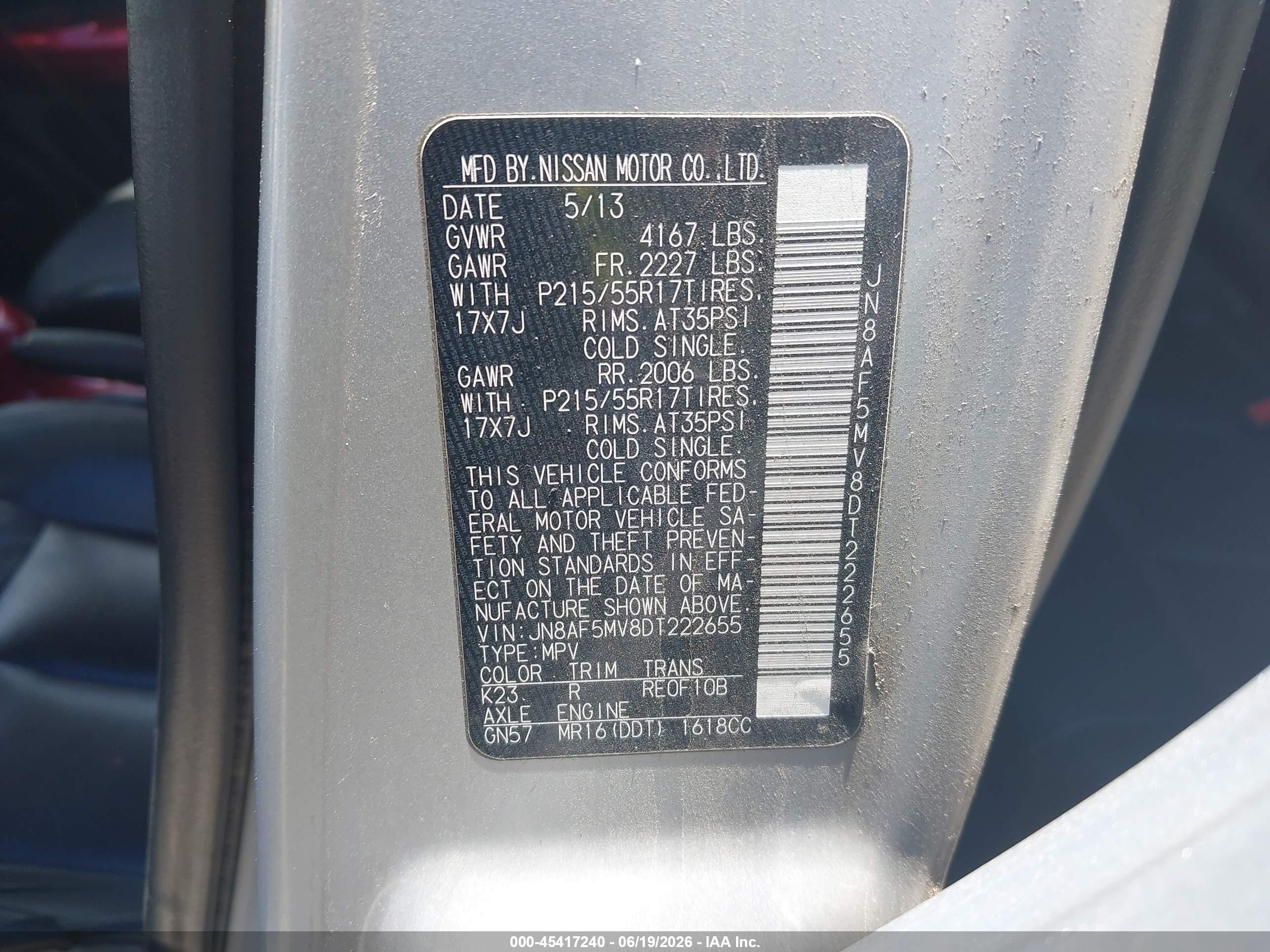 2013 Nissan Juke Sl Silver vin: JN8AF5MV8DT222655