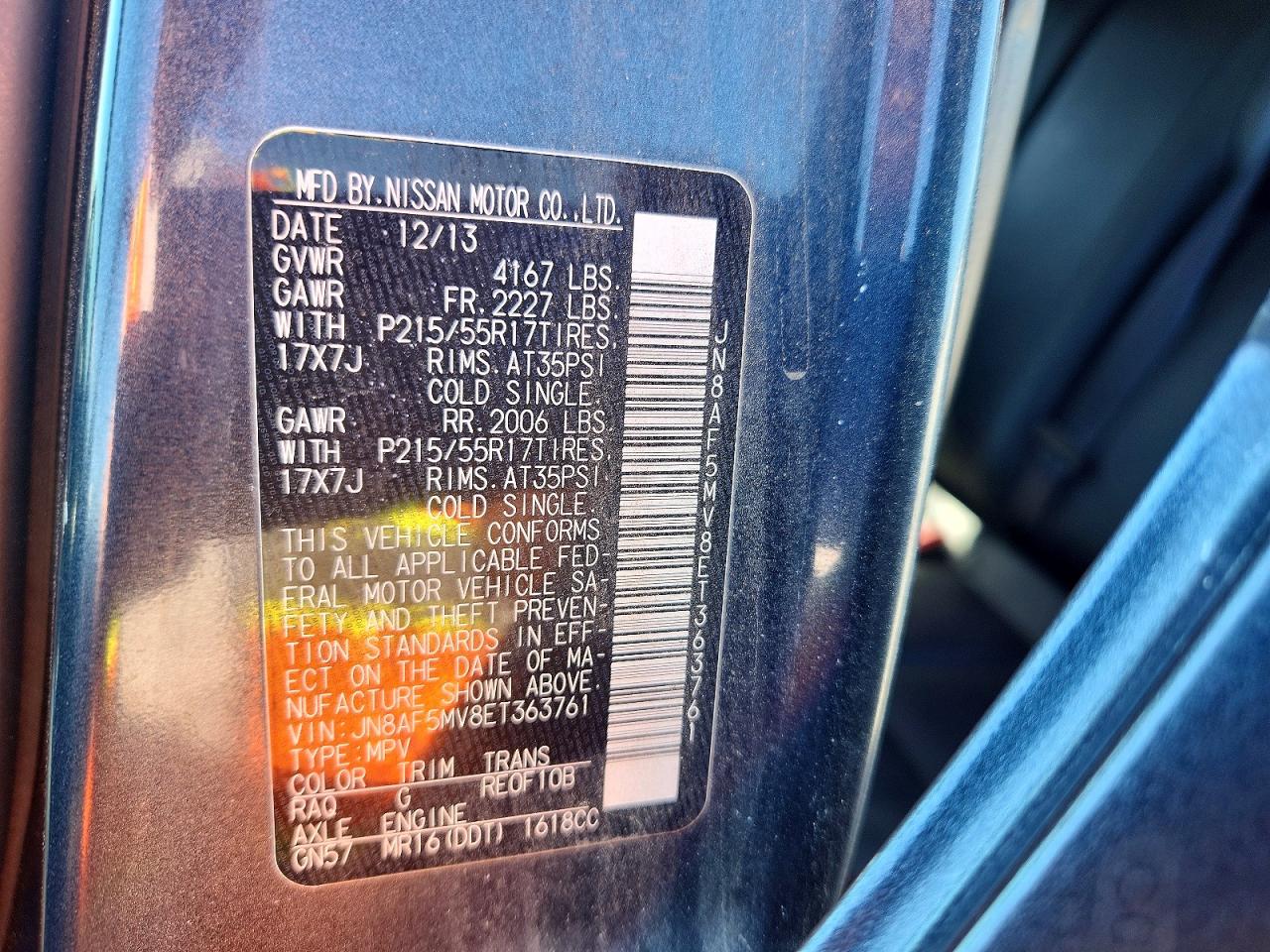 2014 Nissan Juke Sl Синий vin: JN8AF5MV8ET363761