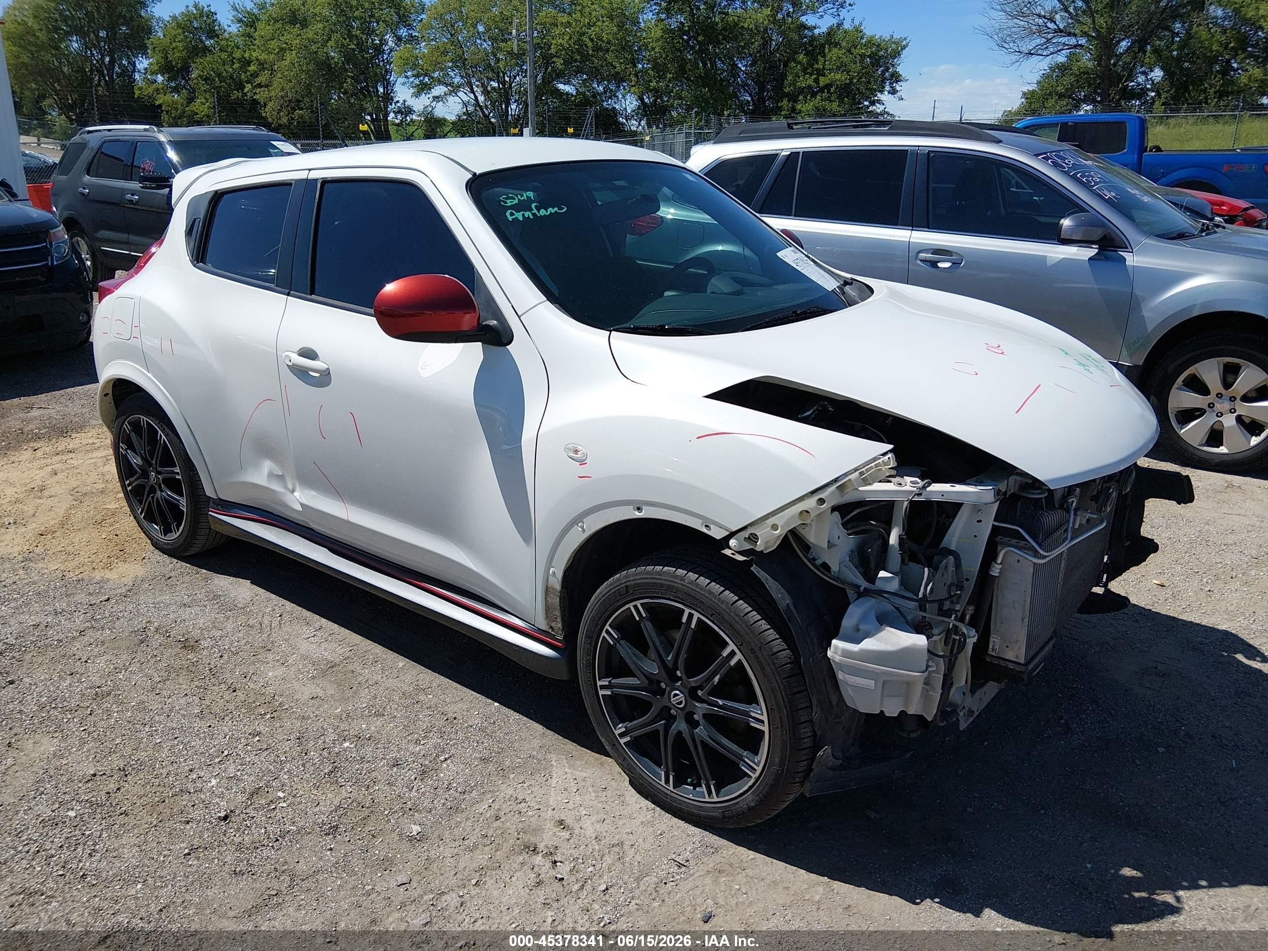 2014 Nissan Juke Nismo White vin: JN8AF5MV8ET364974