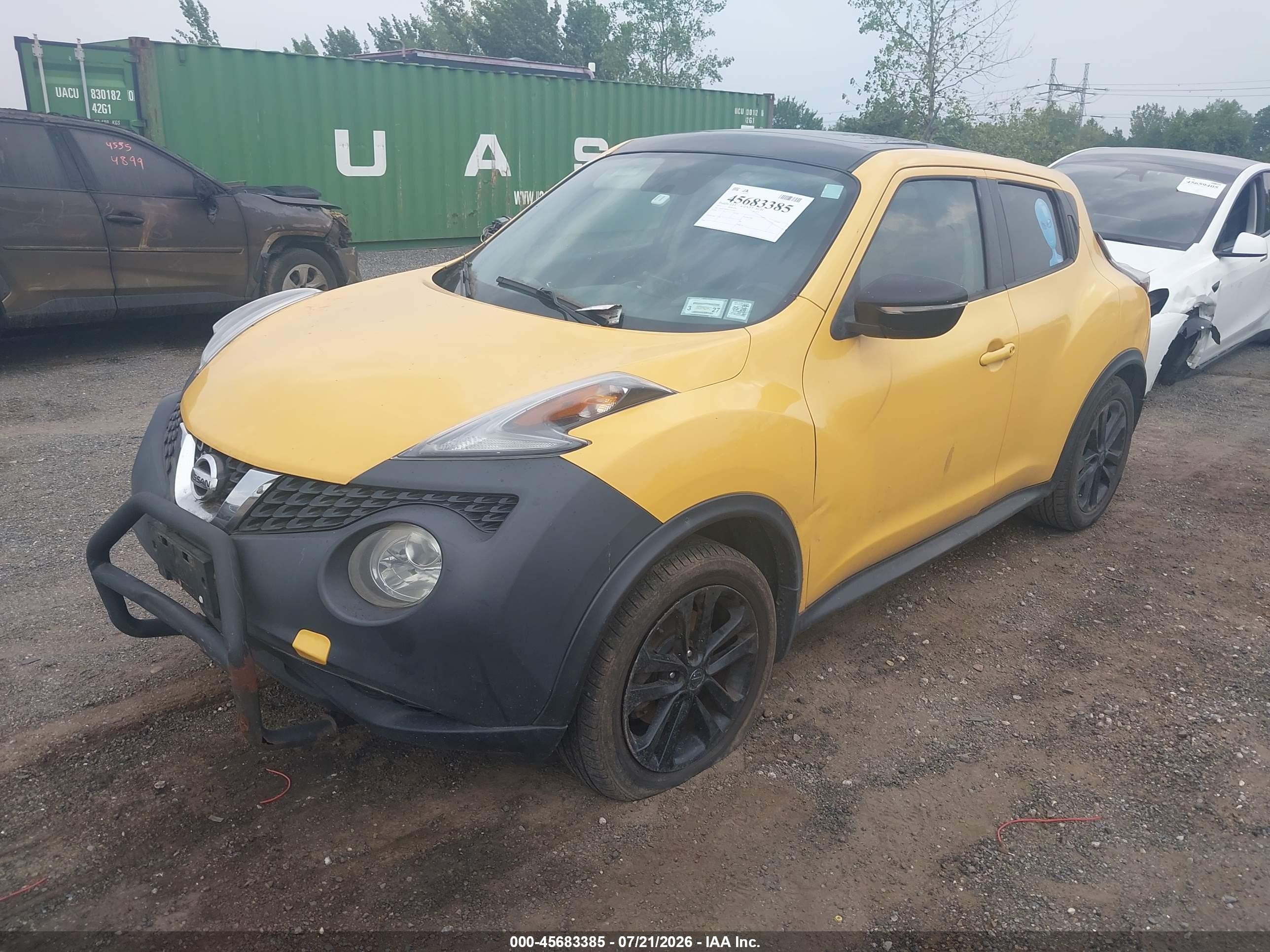 2015 Nissan Juke Sv Yellow vin: JN8AF5MV8FT555165