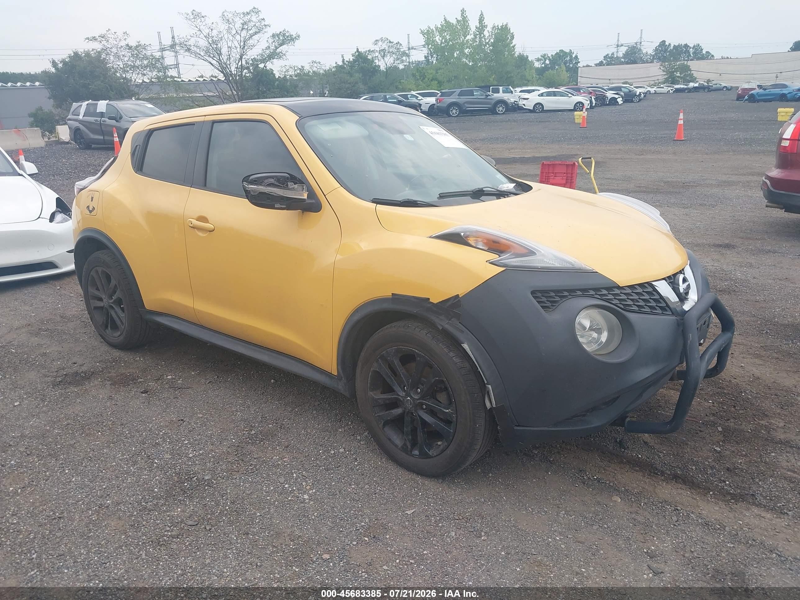 2015 Nissan Juke Sv Yellow vin: JN8AF5MV8FT555165