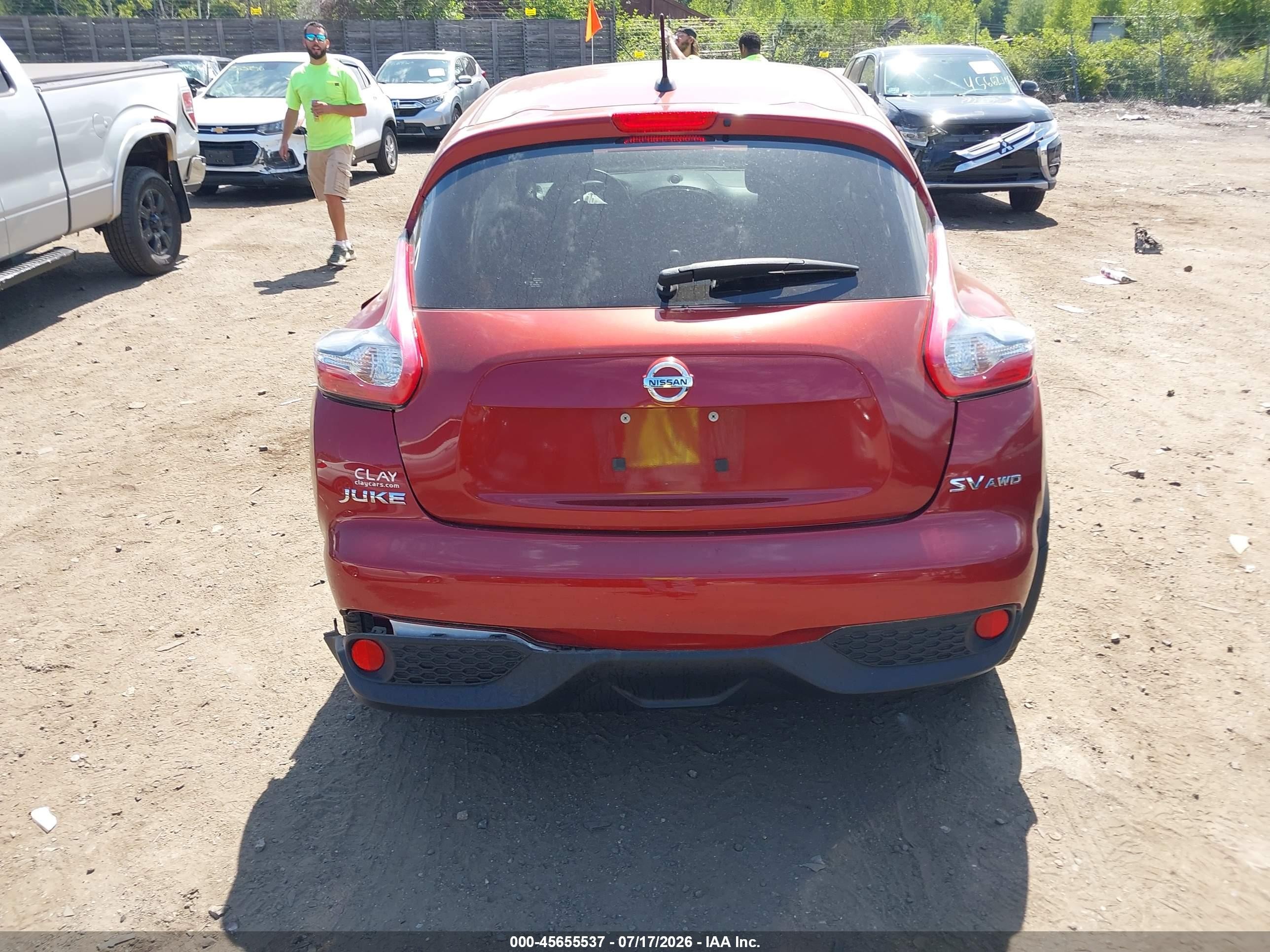 2015 Nissan Juke Sv Red vin: JN8AF5MV8FT557014