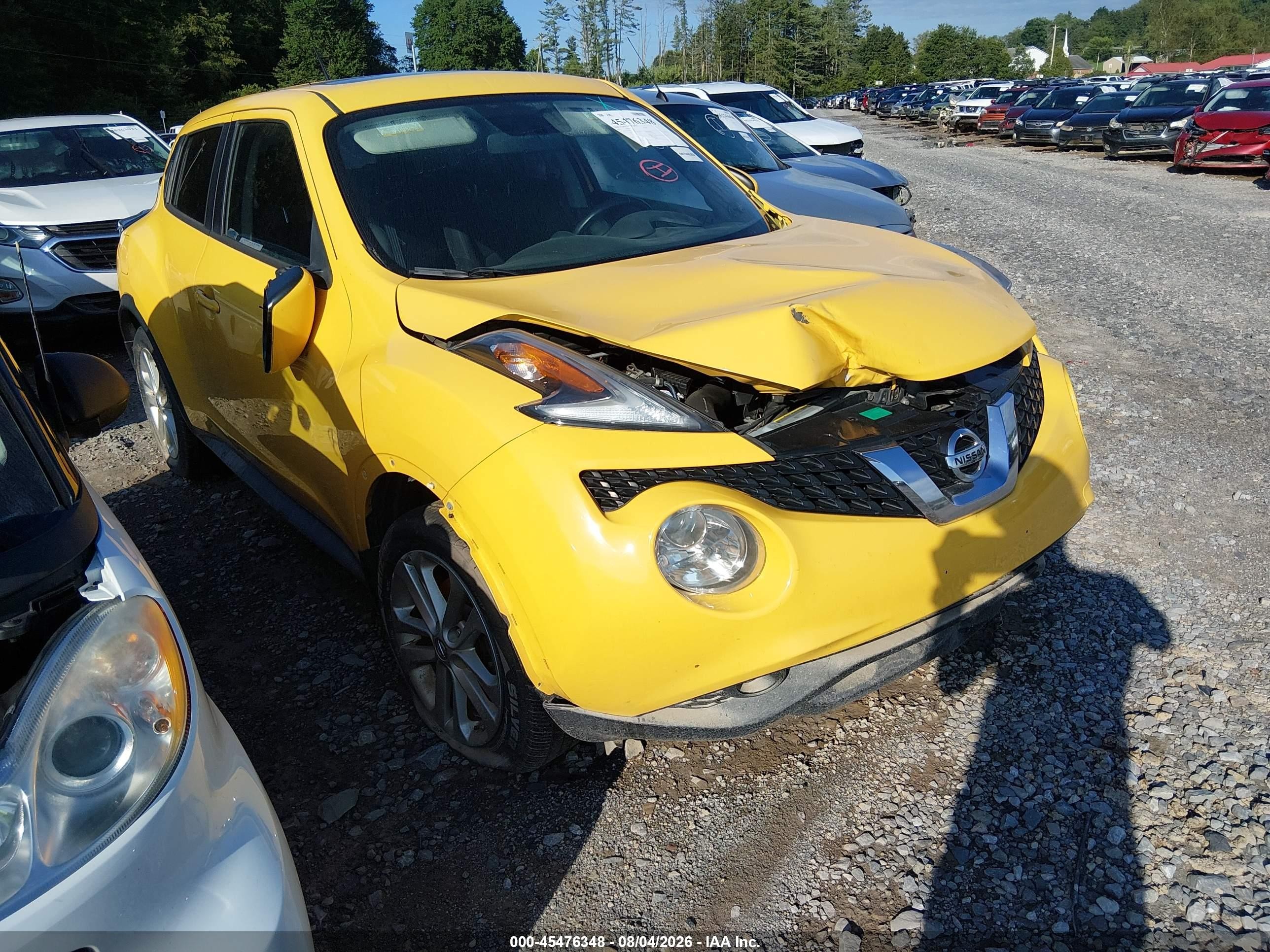 2015 Nissan Juke Sv Желтый vin: JN8AF5MV8FT559927