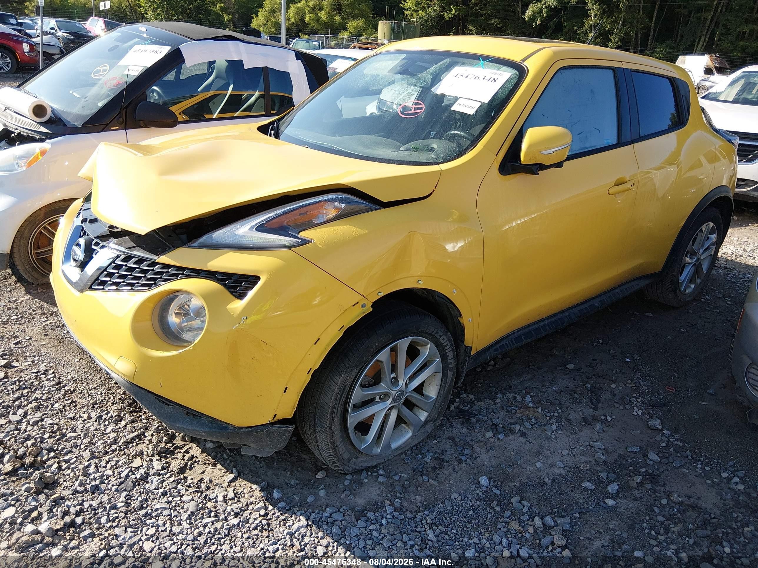 2015 Nissan Juke Sv Yellow vin: JN8AF5MV8FT559927