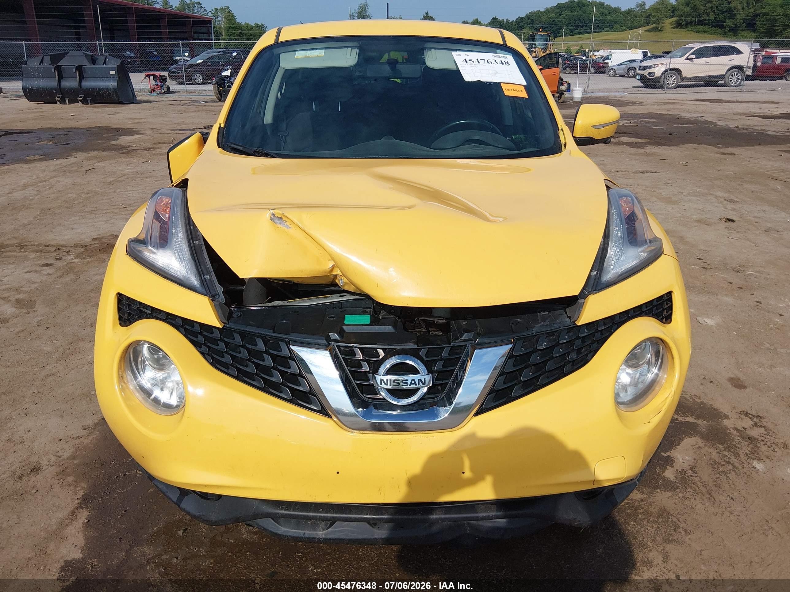 2015 Nissan Juke Sv Yellow vin: JN8AF5MV8FT559927