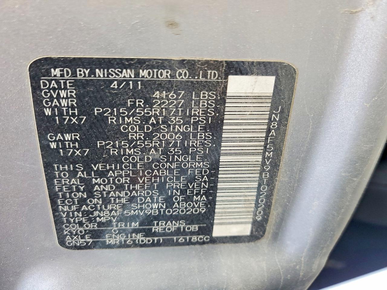 2011 Nissan Juke S Silver vin: JN8AF5MV9BT020209