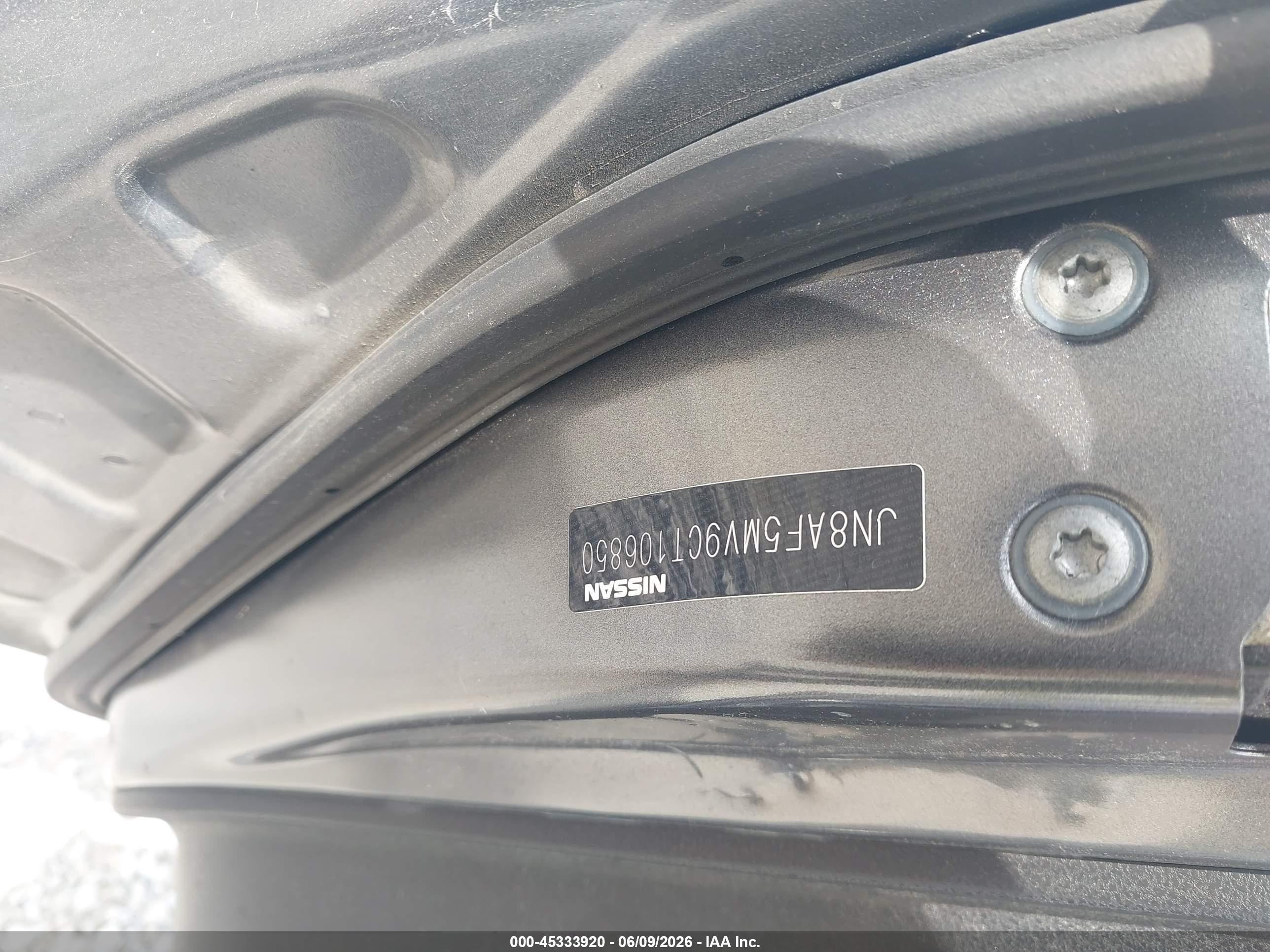 2012 Nissan Juke Sv Black vin: JN8AF5MV9CT106850