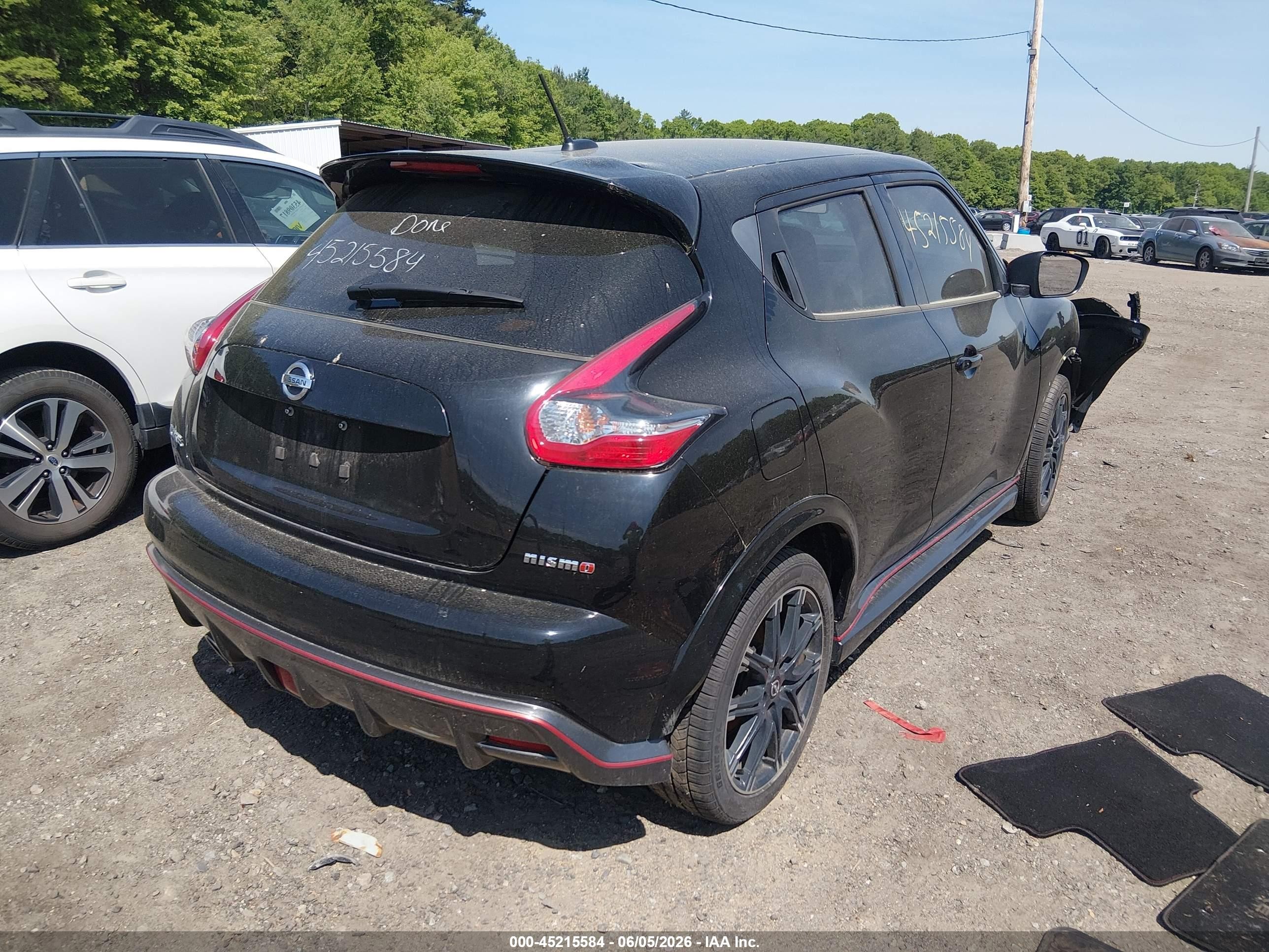 2015 Nissan Juke Nismo/s/sl/sv Black vin: JN8AF5MV9FT563744