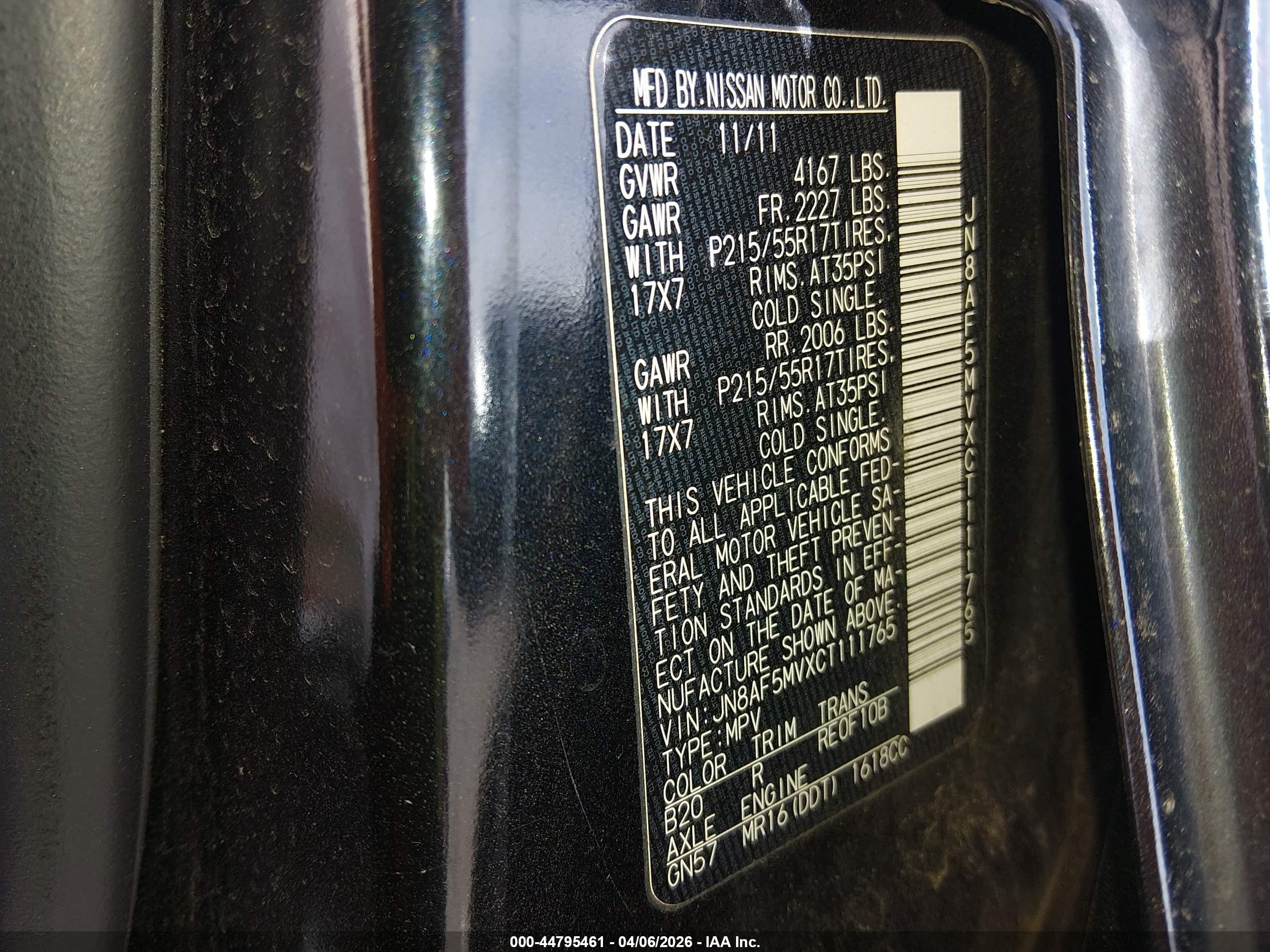 2012 Nissan Juke Sl Black vin: JN8AF5MVXCT111765