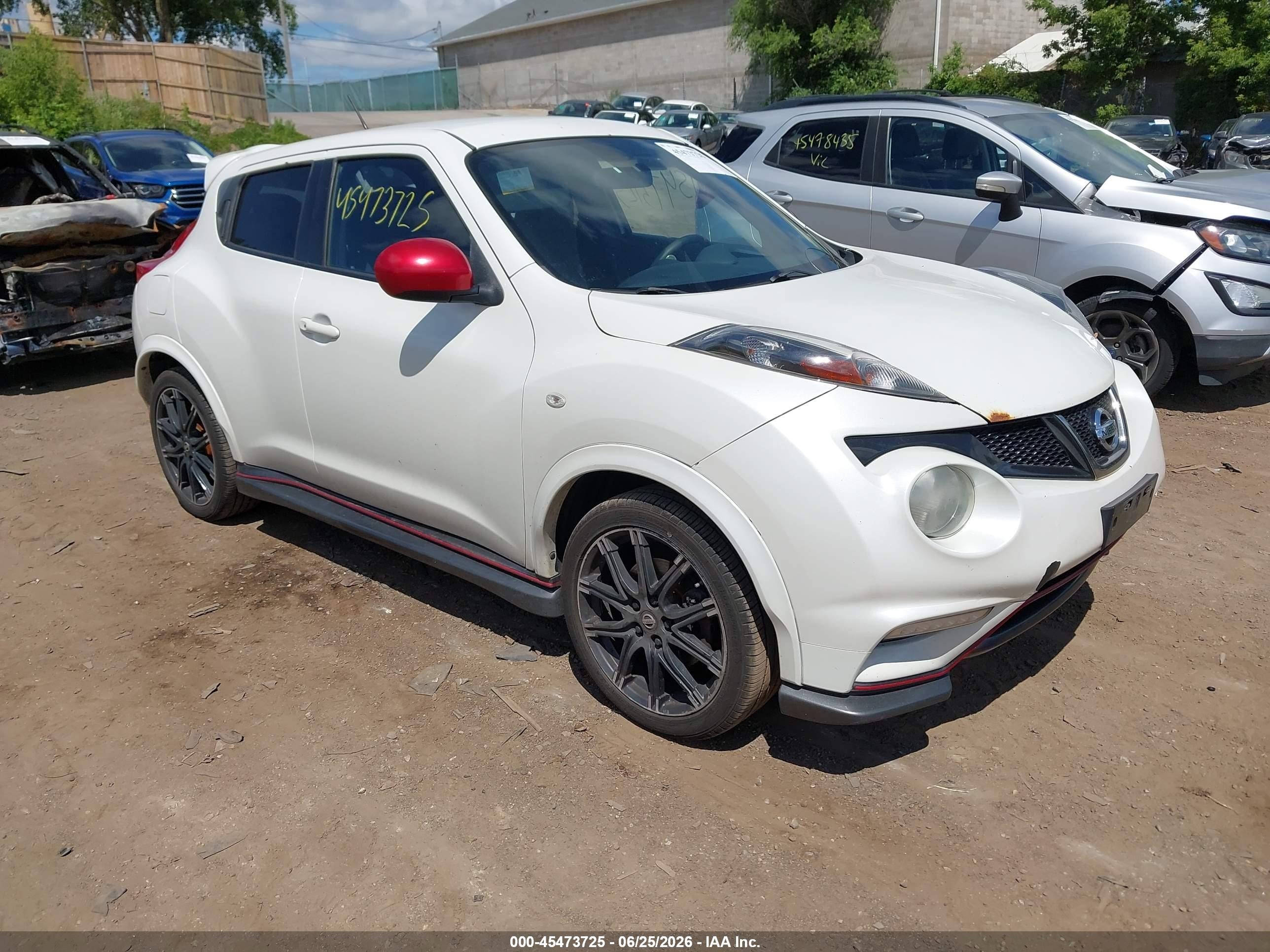 2013 Nissan Juke Nismo White vin: JN8AF5MVXDT227811