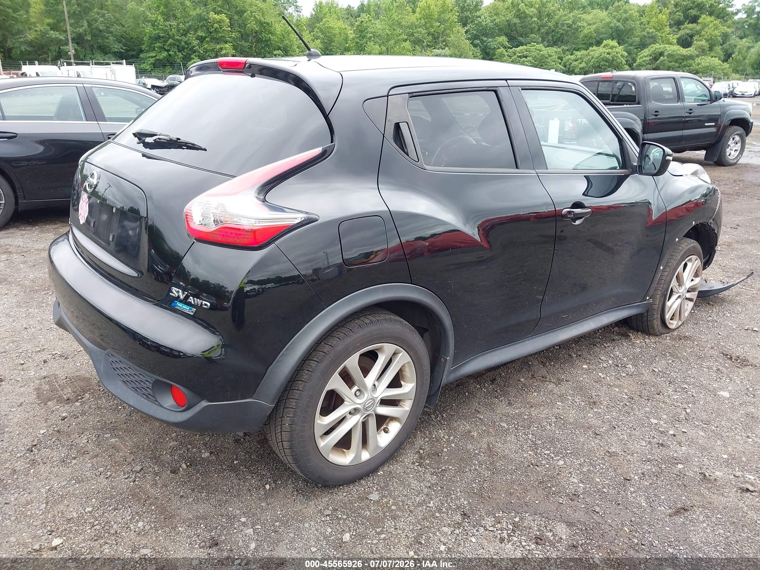 2015 Nissan Juke Nismo/s/sl/sv Black vin: JN8AF5MVXFT550274