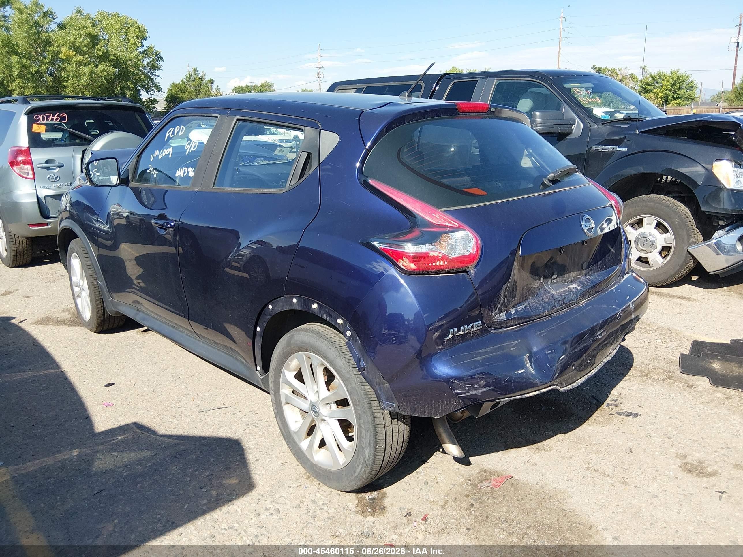 2015 Nissan Juke S Blue vin: JN8AF5MVXFT556009