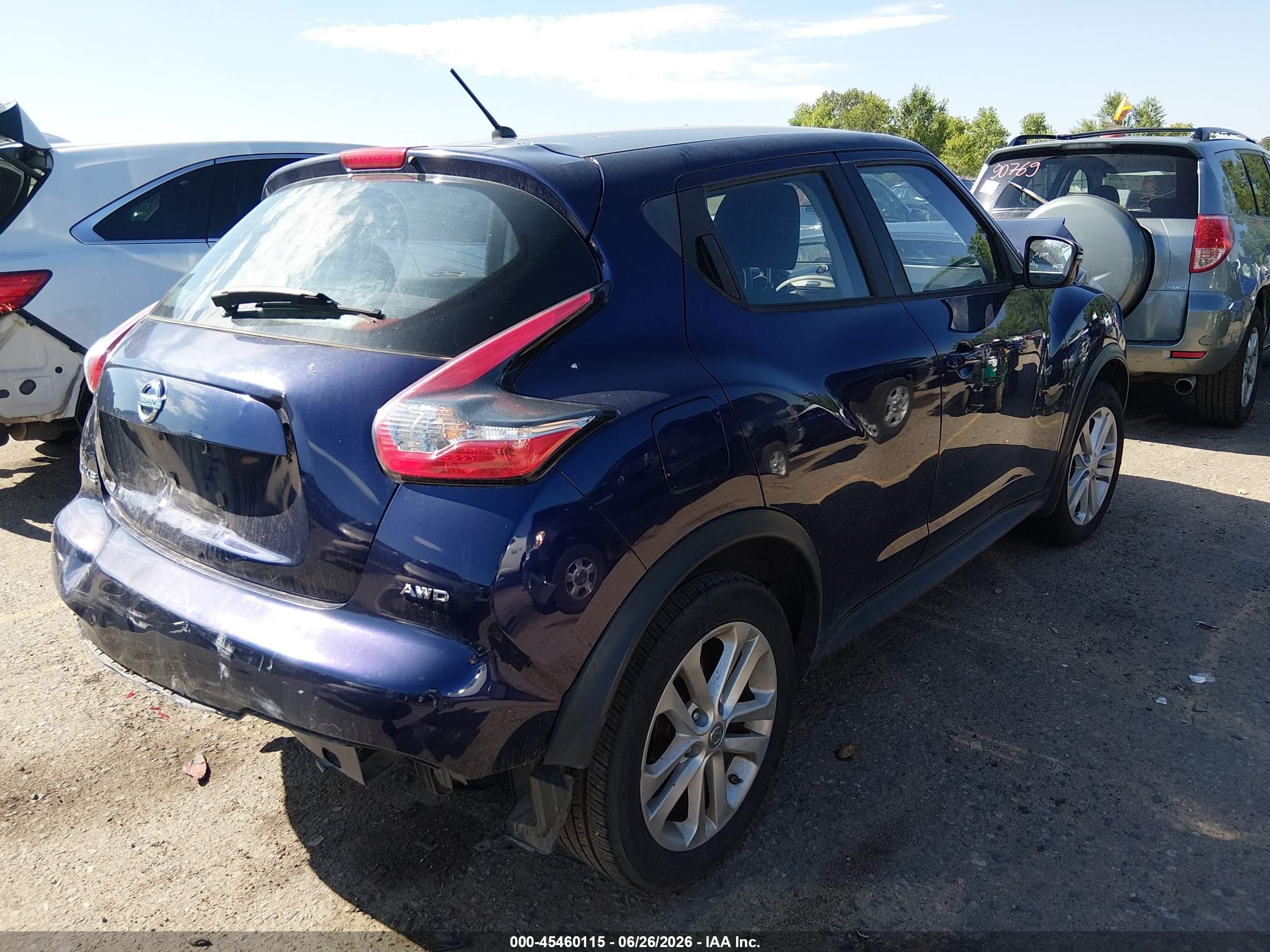 2015 Nissan Juke S Blue vin: JN8AF5MVXFT556009