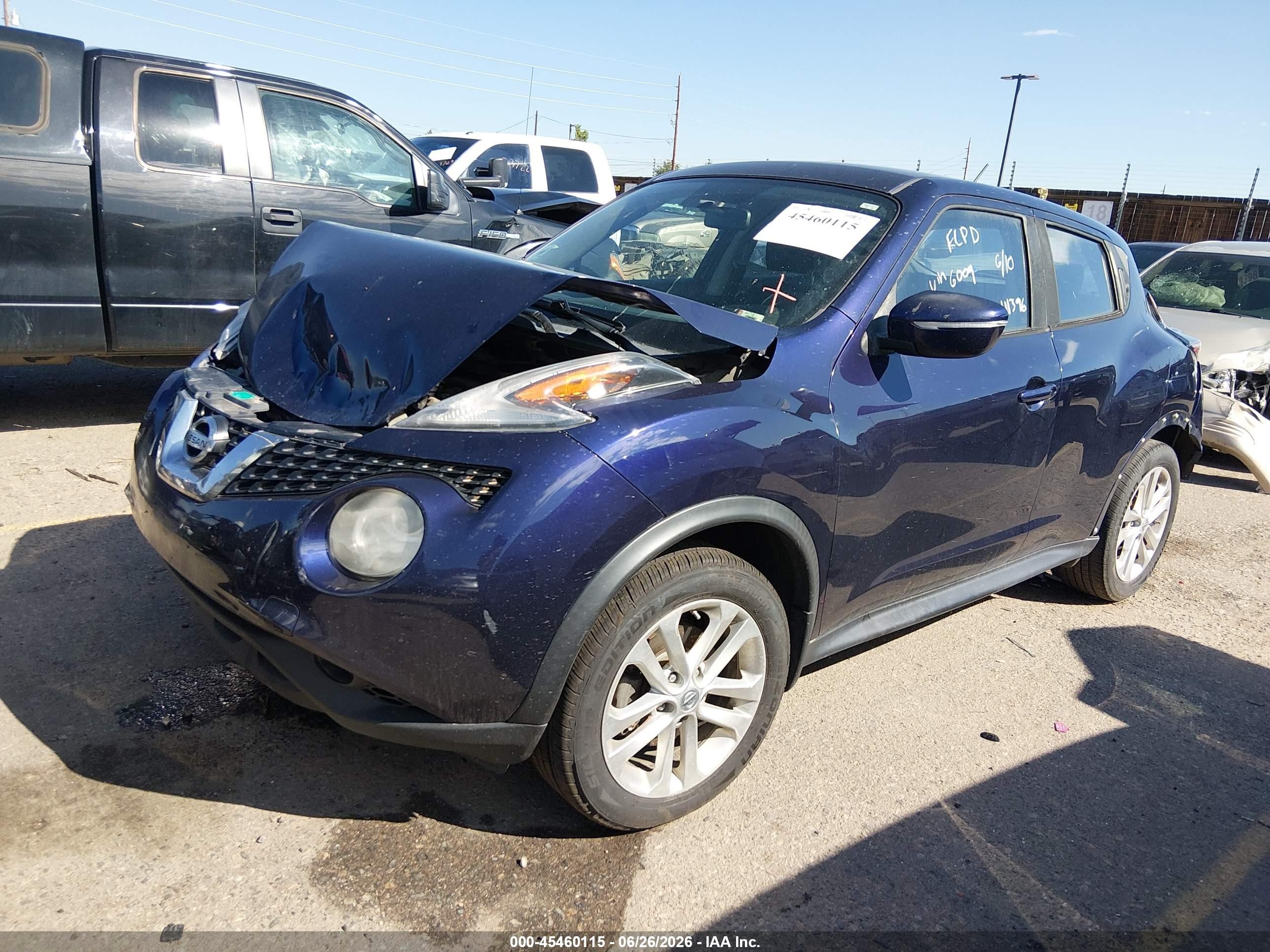 2015 Nissan Juke S Blue vin: JN8AF5MVXFT556009