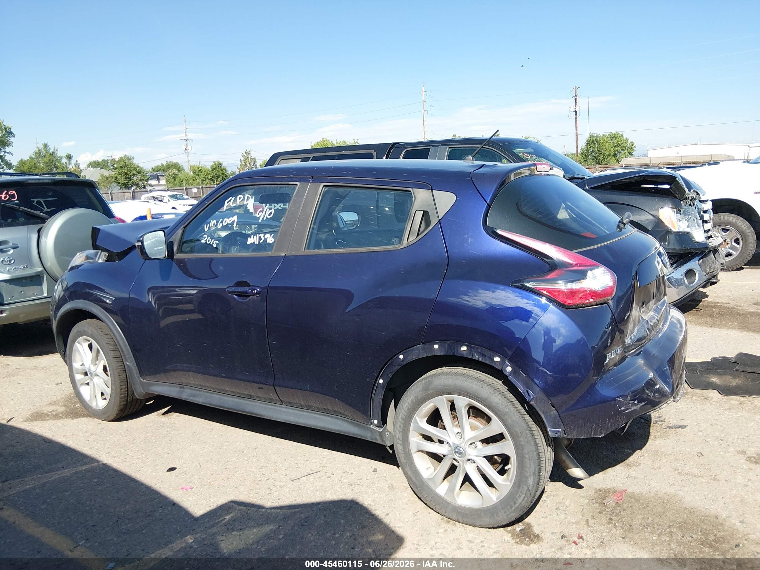 2015 Nissan Juke S Blue vin: JN8AF5MVXFT556009
