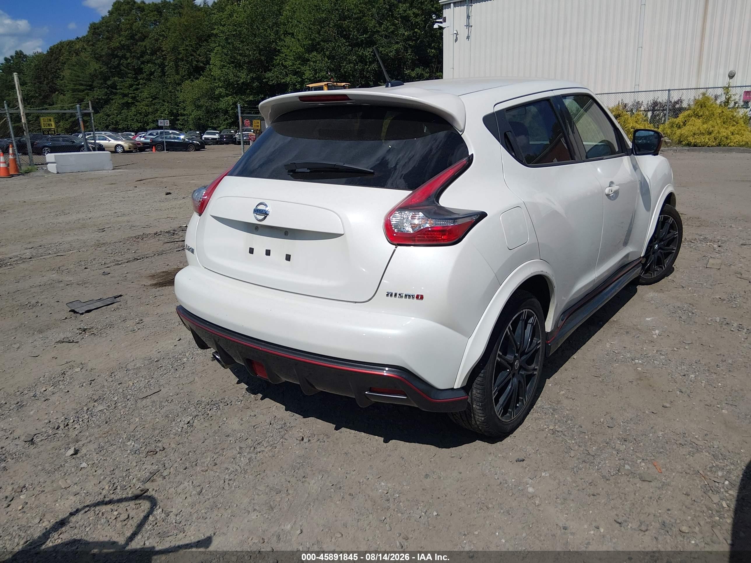 2015 Nissan Juke Nismo White vin: JN8AF5MVXFT562666