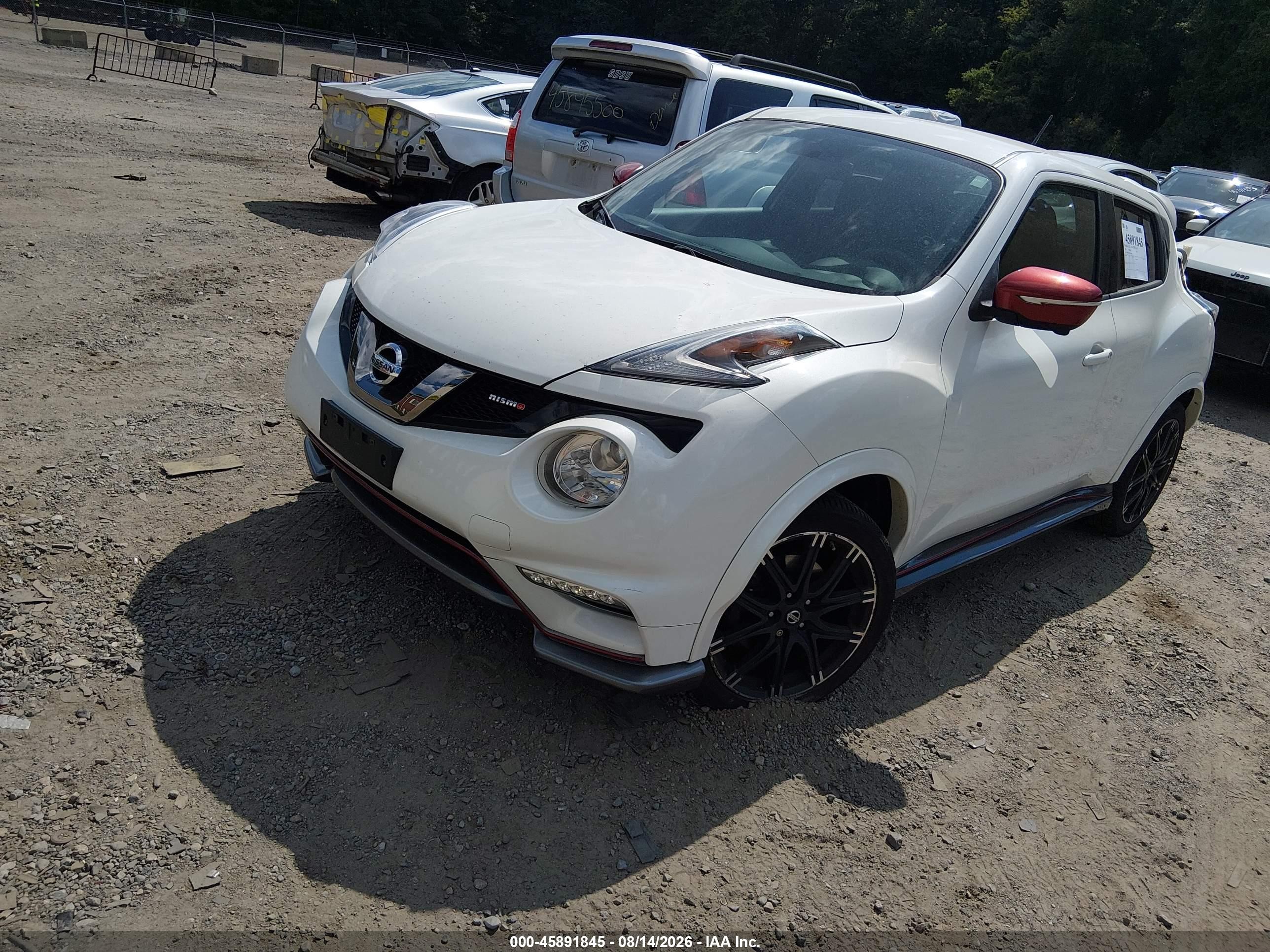 2015 Nissan Juke Nismo White vin: JN8AF5MVXFT562666