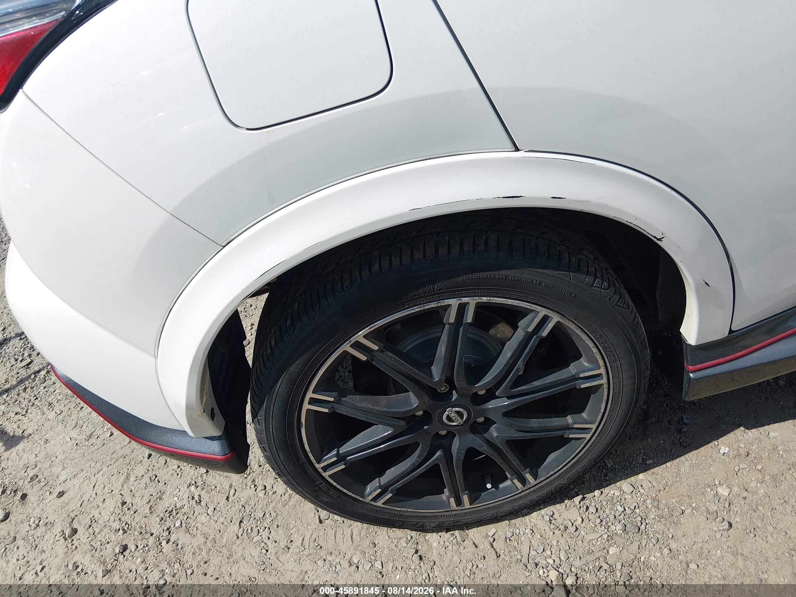 2015 Nissan Juke Nismo White vin: JN8AF5MVXFT562666