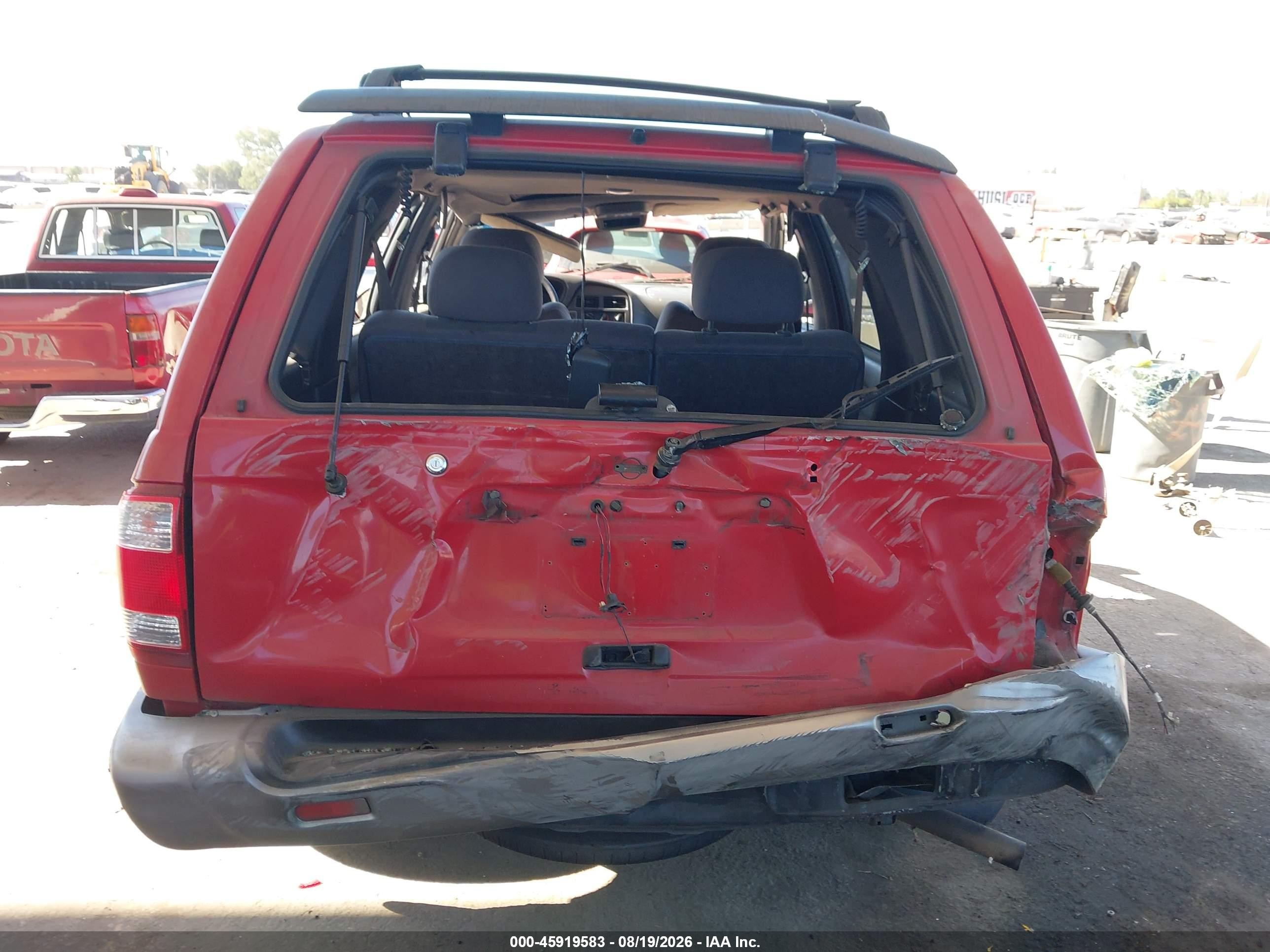 2000 Nissan Pathfinder Le/se/xe Red vin: JN8AR07S8YW430597